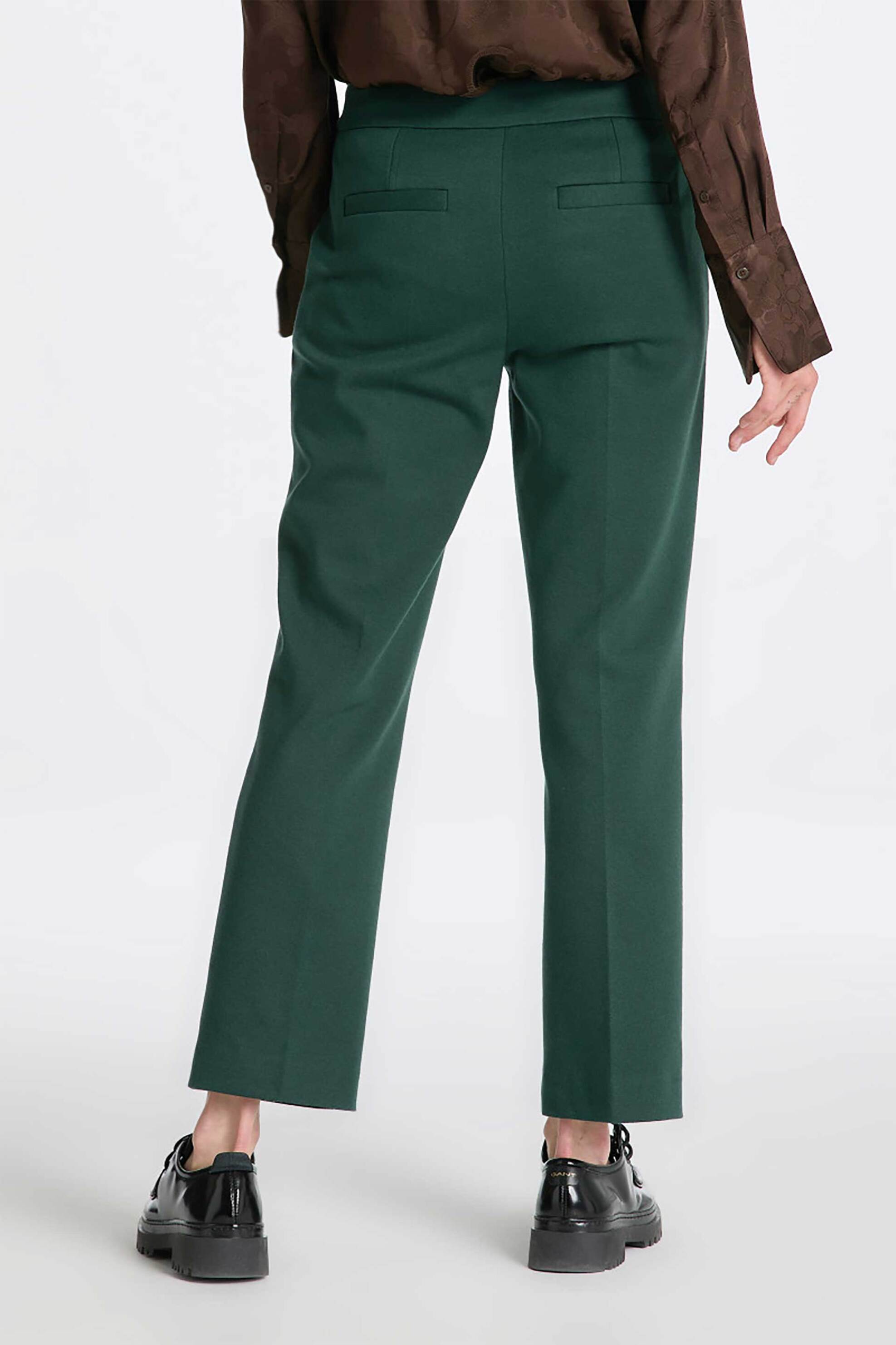 GANT Gant γυναικείο παντελόνι cigarette Slim Cut - 4150274 Πράσινο Σκούρο - 3