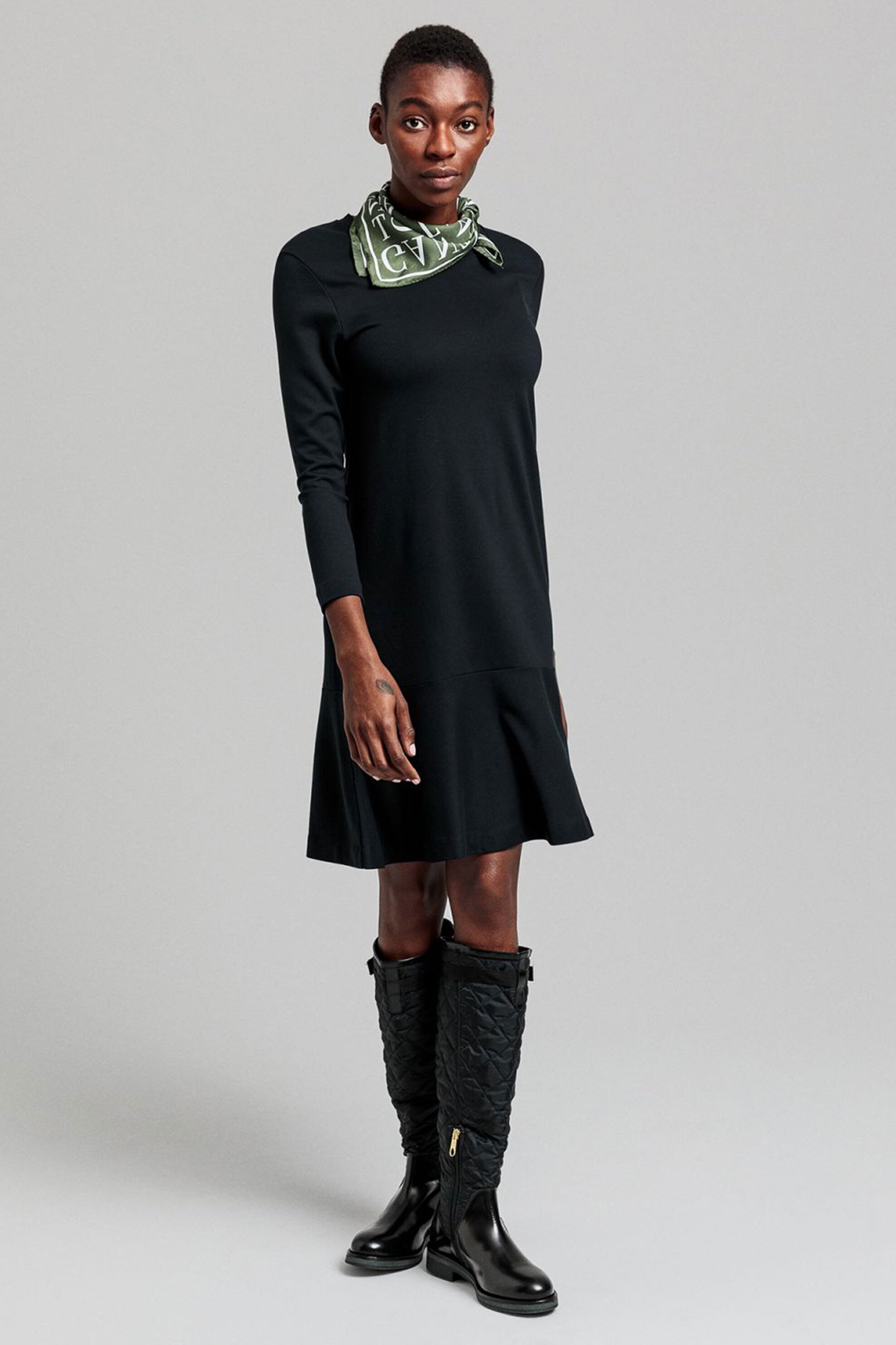 Gant γυναικείο mini φόρεμα flared μονόχρωμο "Flounce Detail" - 4204359 Μαύρο