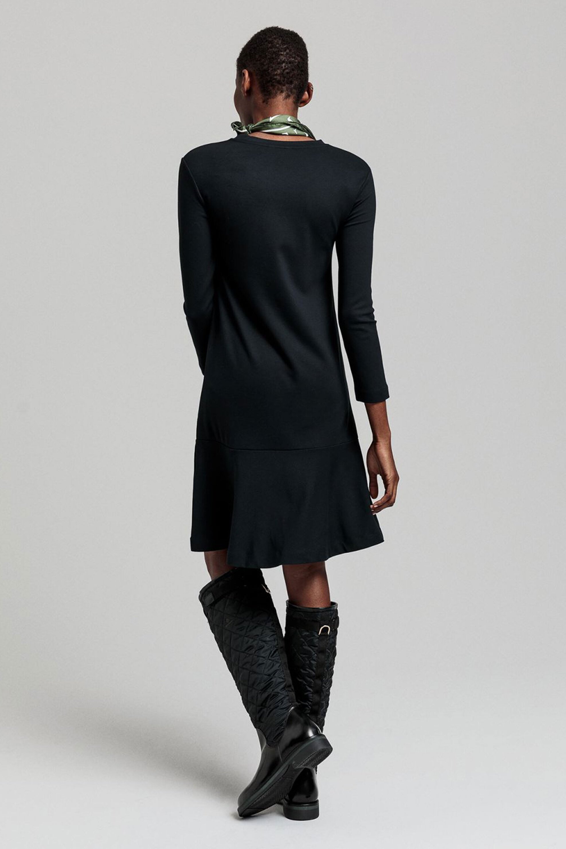 GANT Gant γυναικείο mini φόρεμα flared μονόχρωμο "Flounce Detail" - 4204359 Μαύρο - 3