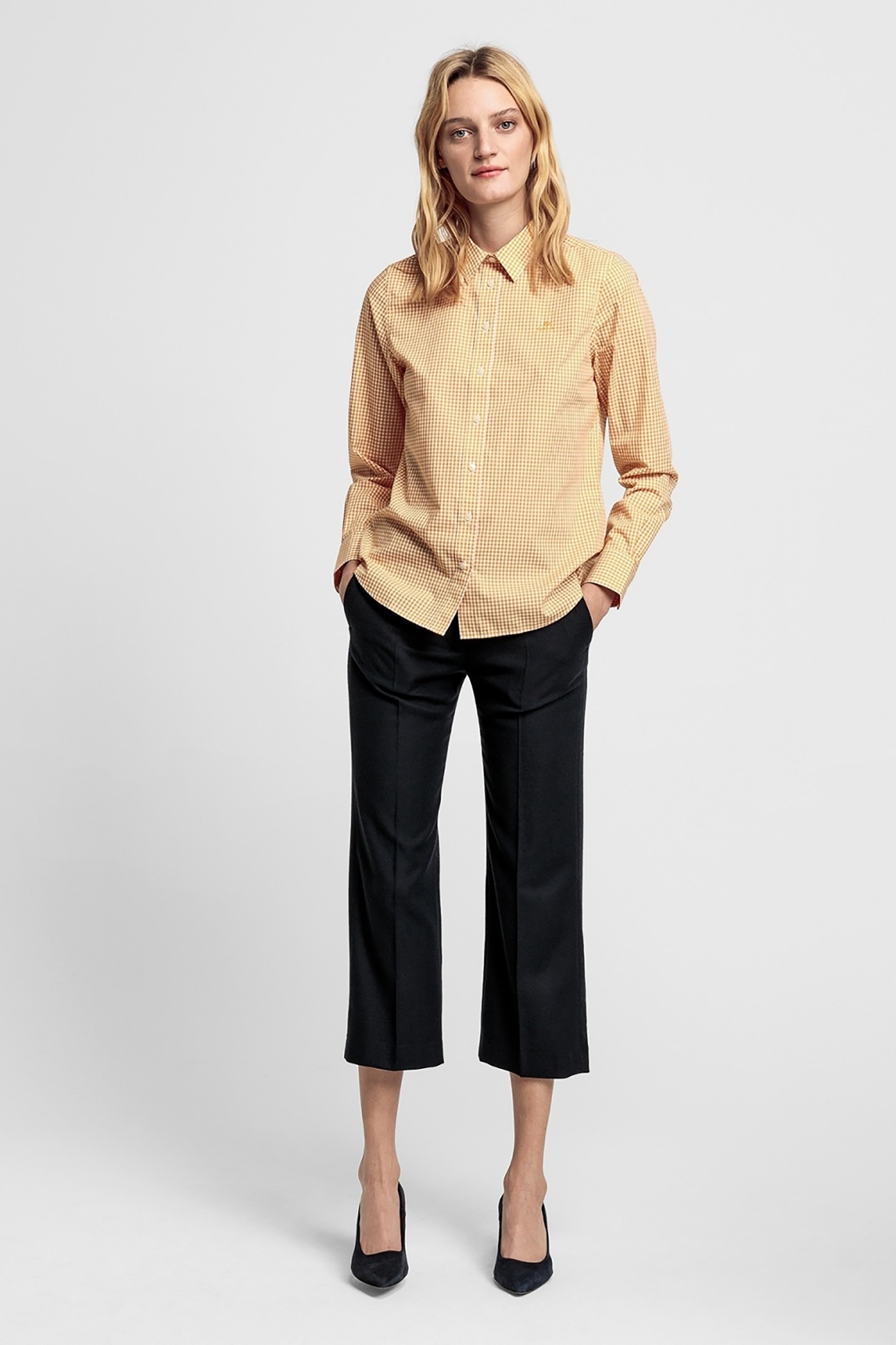 Gant γυναικείο πουκάμισο με μικρό καρό - 4300034 Κίτρινο φωτογραφία