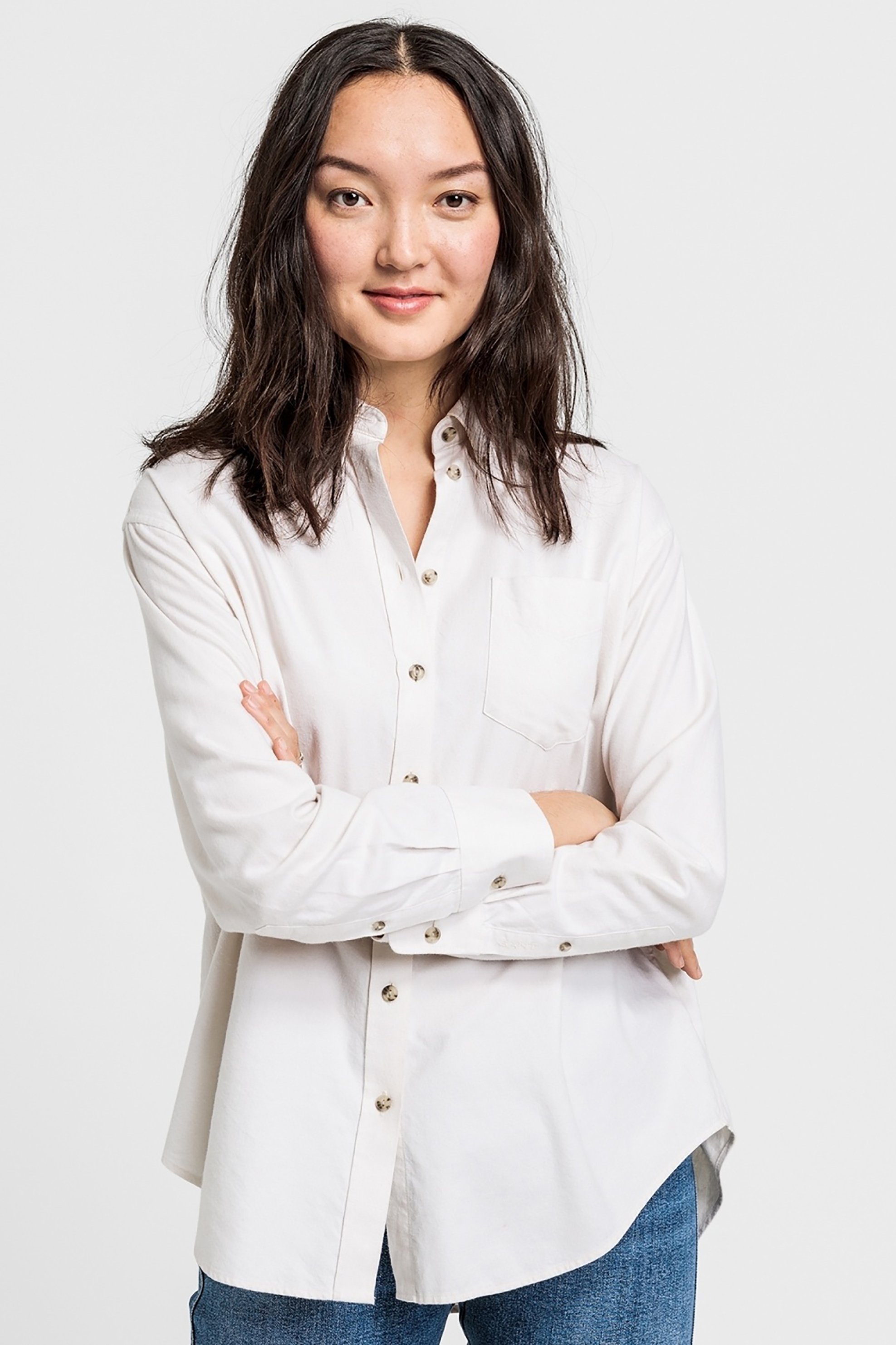 Gant γυναικείο μακρυμάνικο πουκάμισο Ex-Boyfreind fit - 4300036 Εκρού