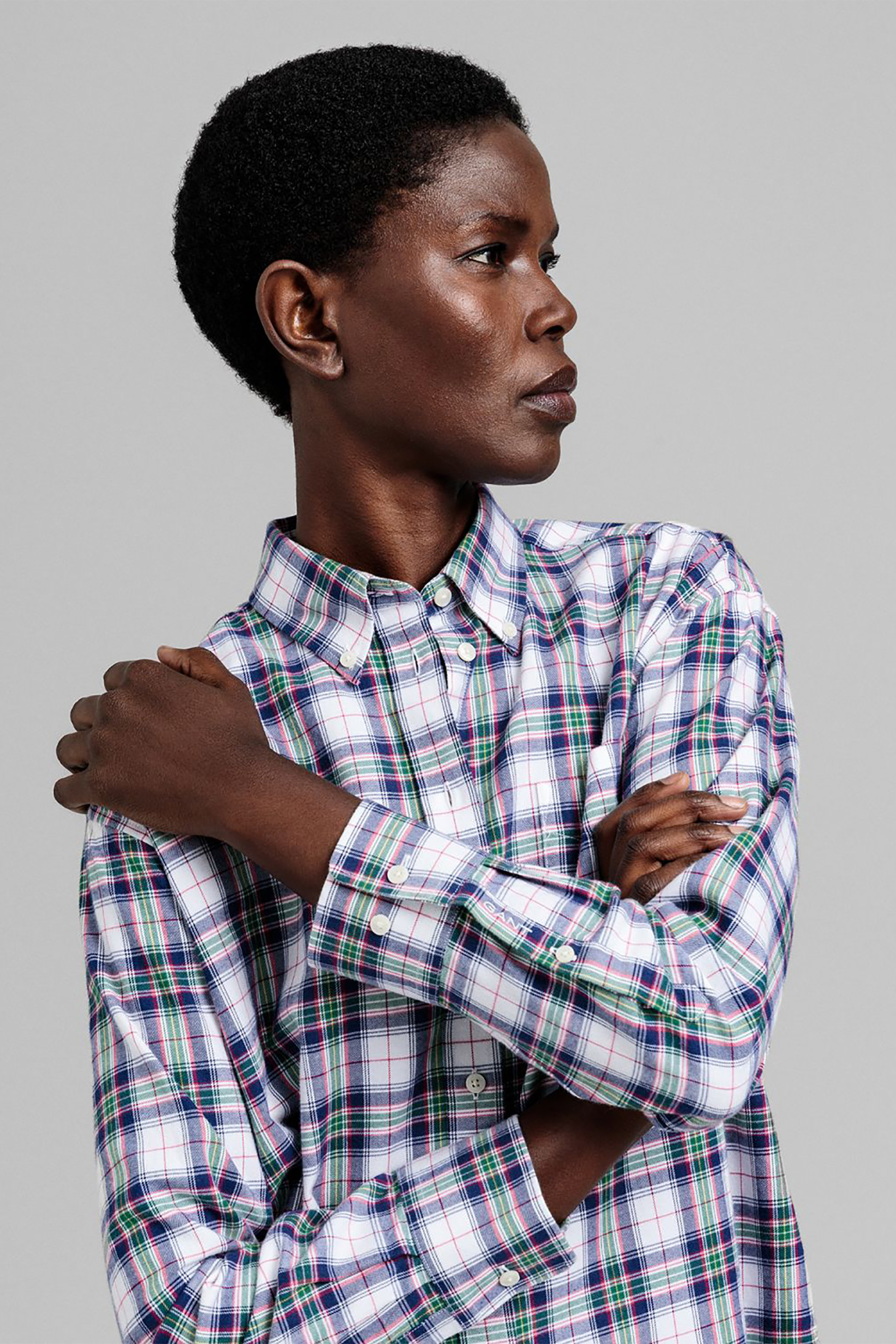 GANT Gant γυναικείο πουκάμισο με καρό σχέδιο "Flannel Check" - 4300052 Λευκό