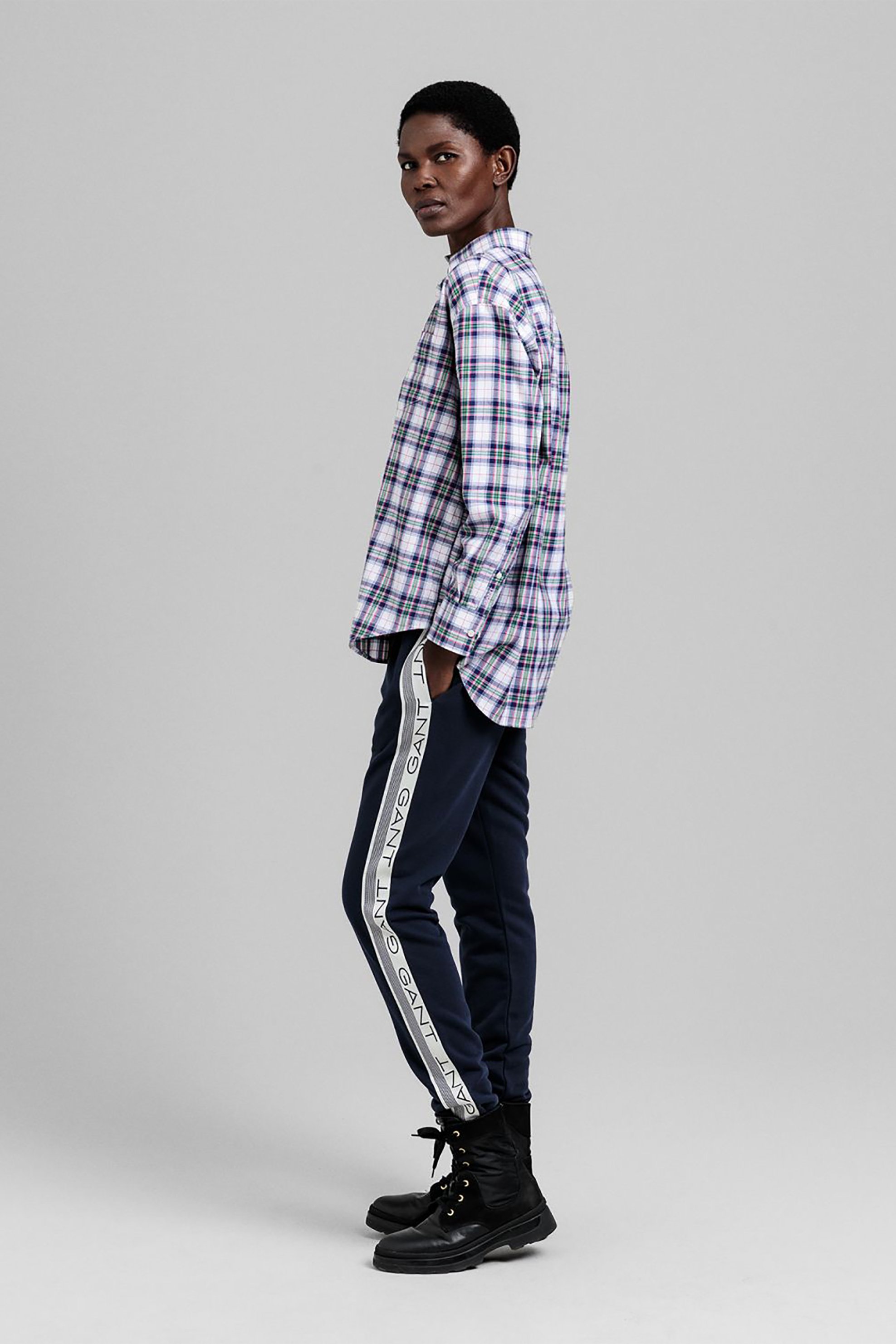 GANT Gant γυναικείο πουκάμισο με καρό σχέδιο "Flannel Check" - 4300052 Λευκό - 3