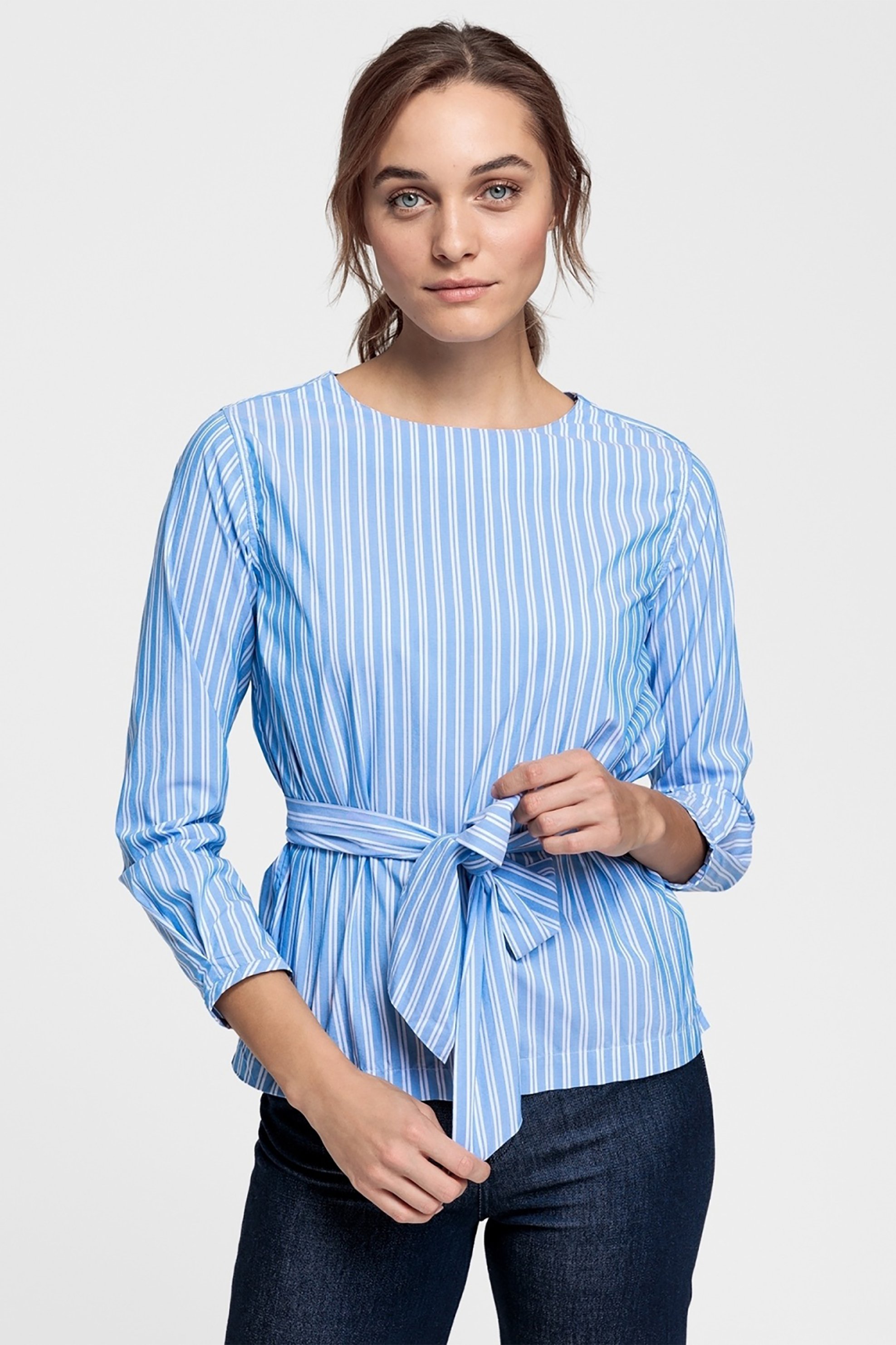 Gant γυναικεία ριγέ μπλούζα με ζώνη Tech Prep™ Broadcloth - 4311074