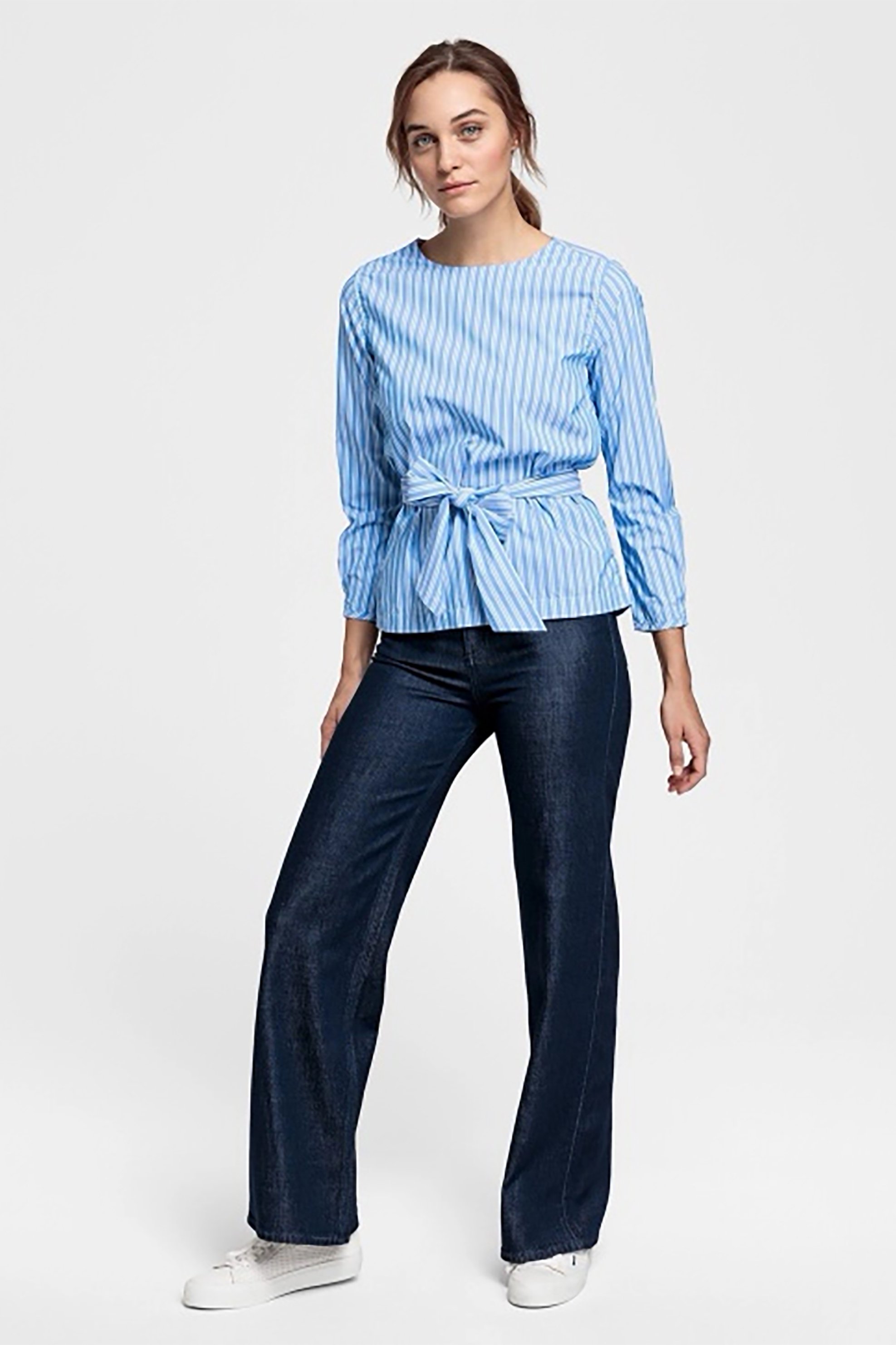GANT Gant γυναικεία ριγέ μπλούζα με ζώνη Tech Prep™ Broadcloth - 4311074 - 3