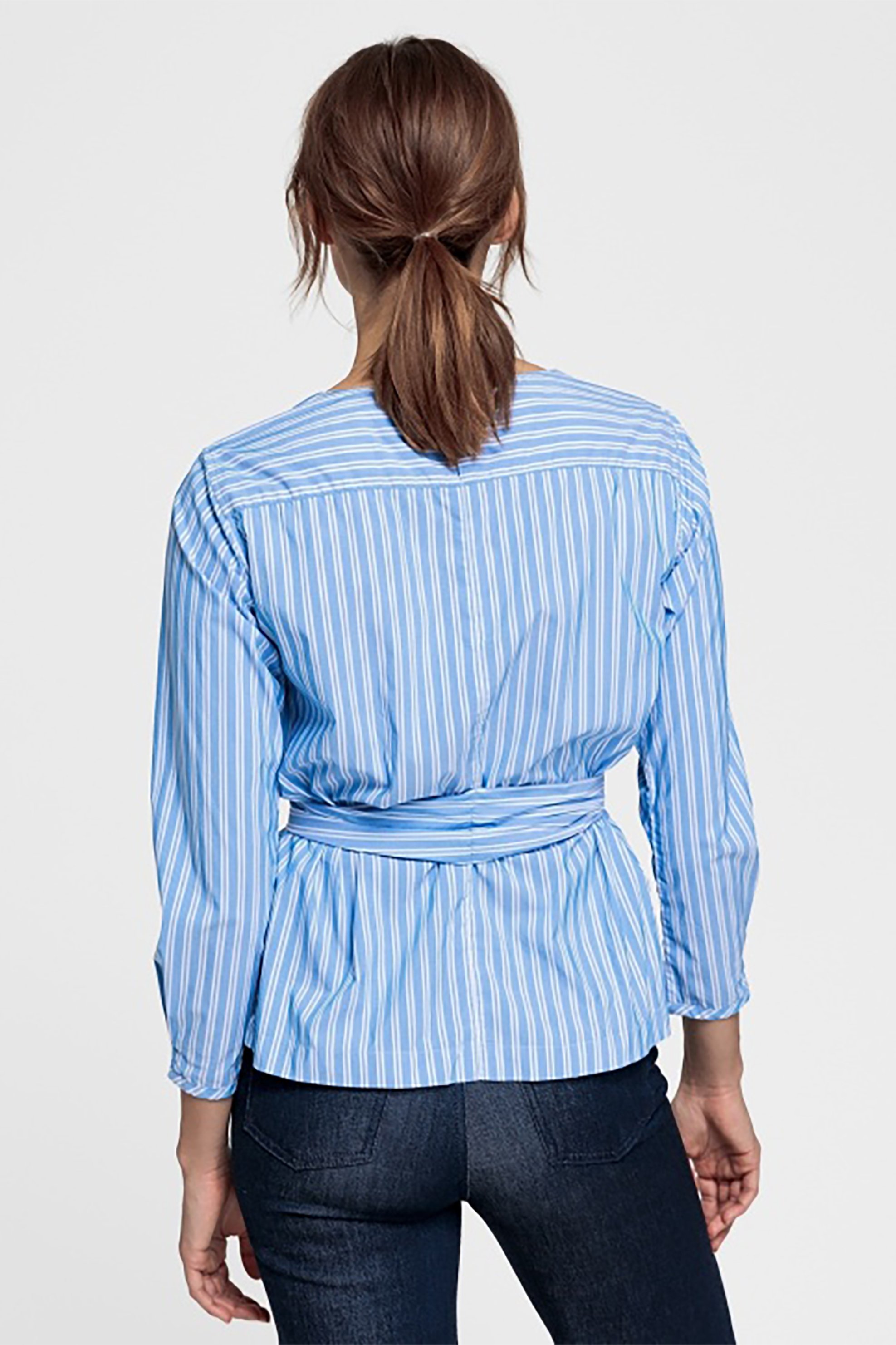Gant Γυναικεία Ριγέ Μπλούζα με Ζώνη Tech Prep Broadcloth - 4311074