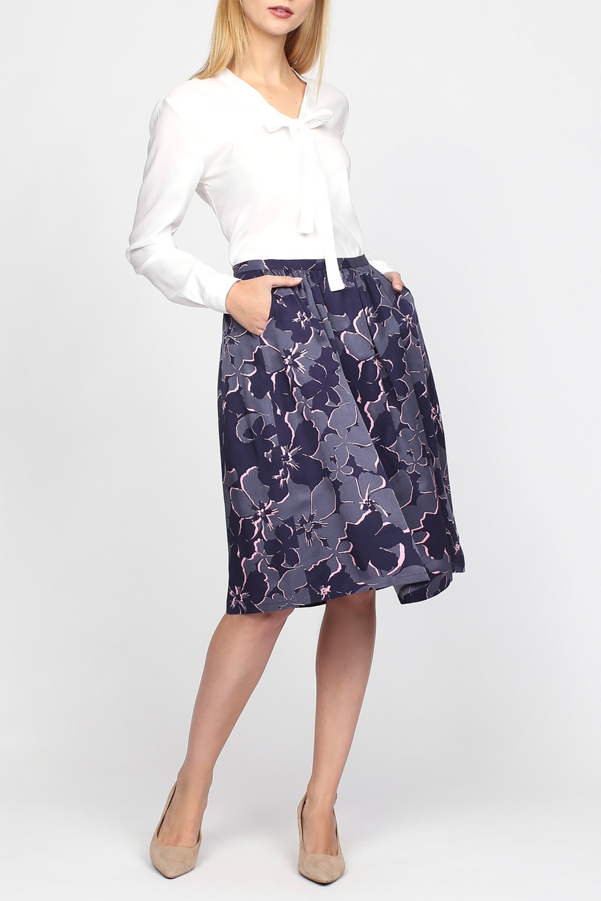 Γυναικείο μονόχρωμο πουκάμισο με κορδέλα GANT - 4320035 Λευκό φωτογραφία