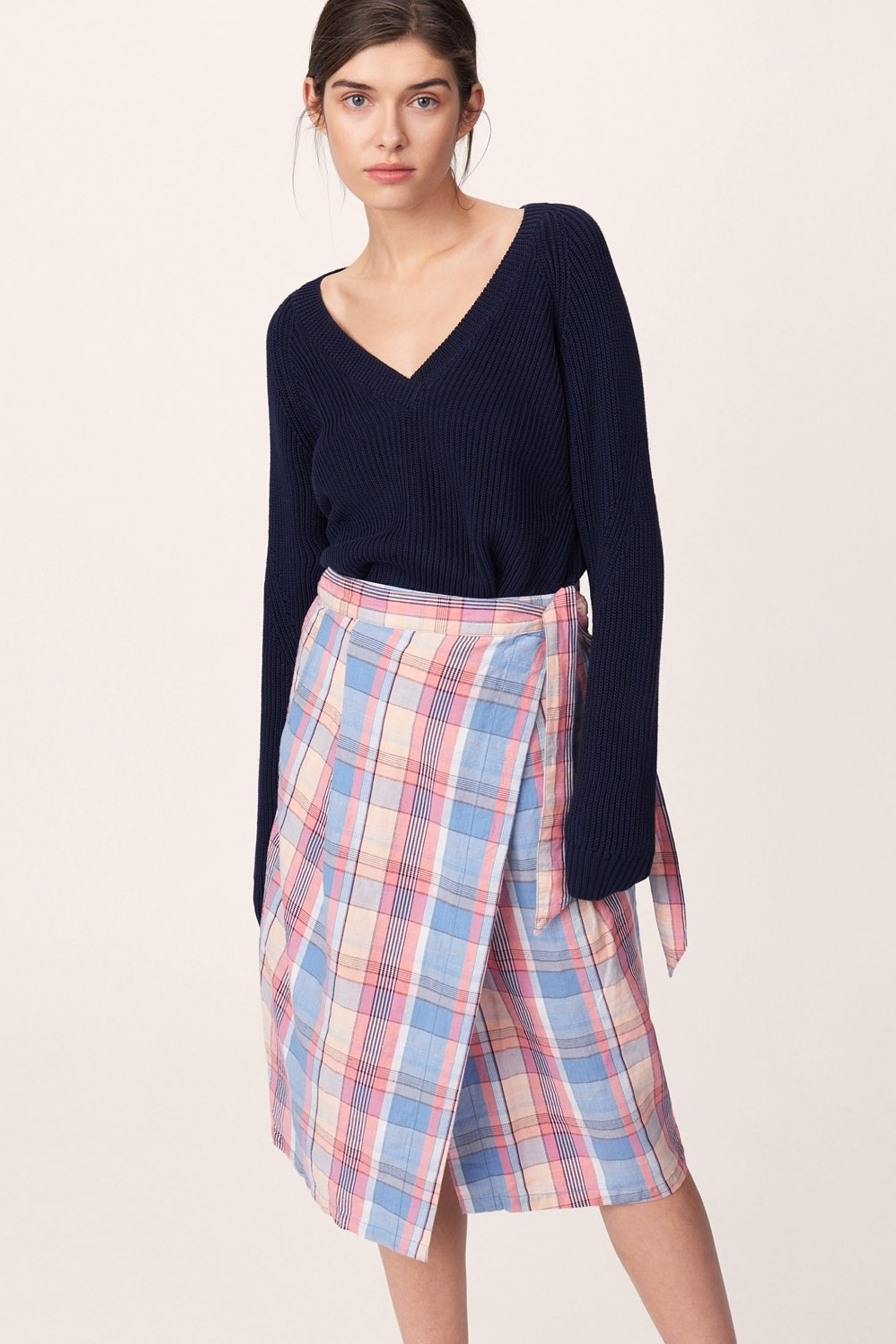 GANT Gant γυναικεία καρό φούστα Madras wrap skirt - 4400020 Ροζ 2025