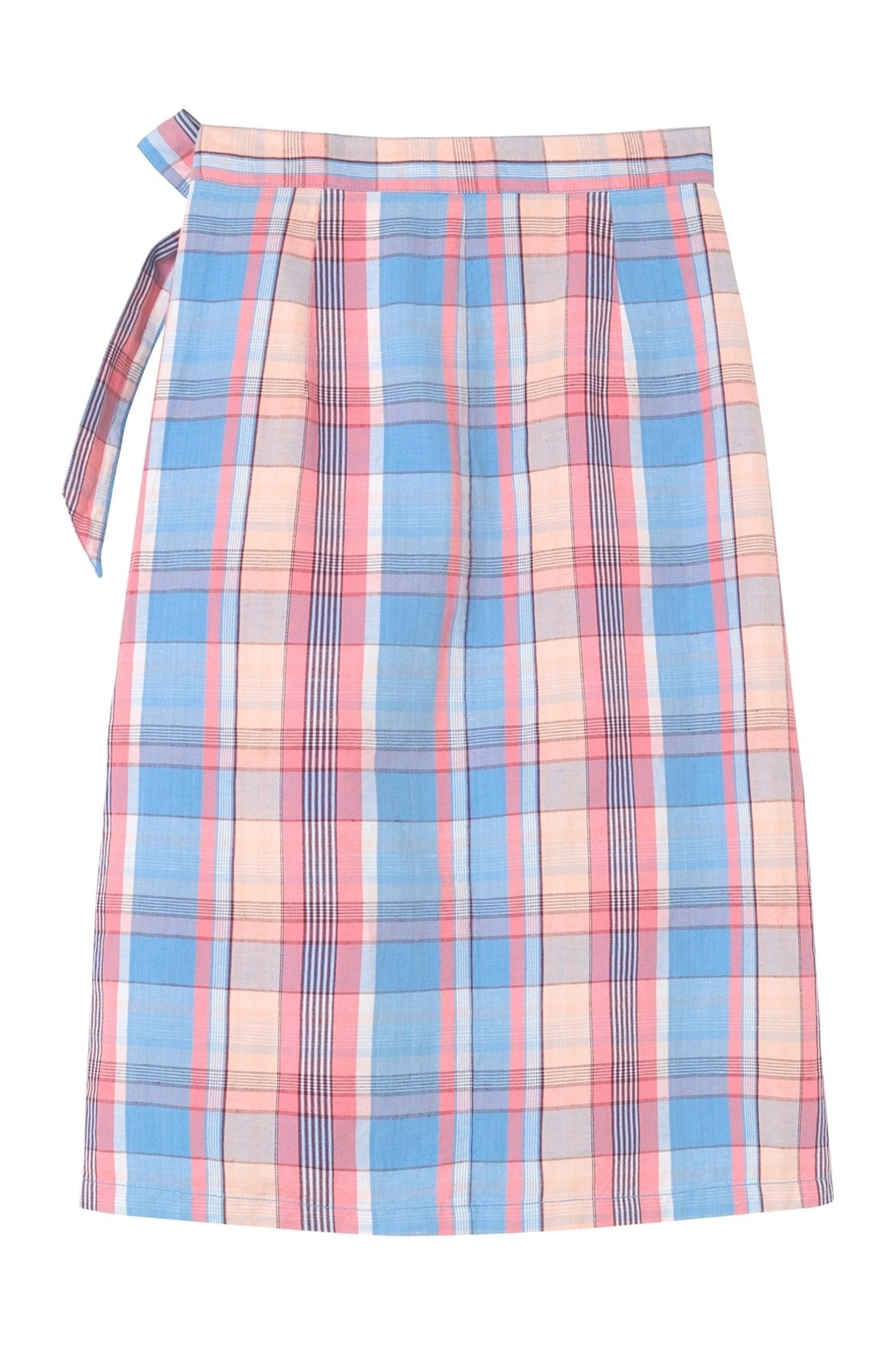 GANT Gant γυναικεία καρό φούστα Madras wrap skirt - 4400020 Ροζ - 3