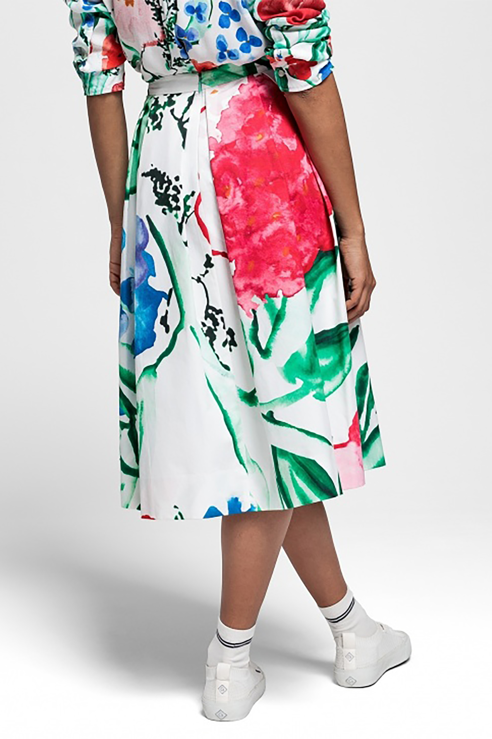 Gant γυναικεία midi φούστα με πιέτες floral - 4400033 Εκρού φωτογραφία