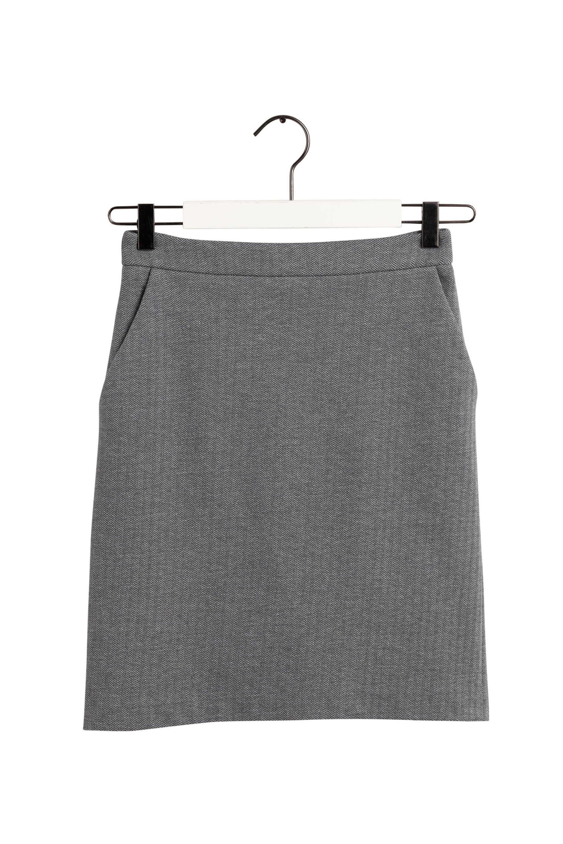 Gant Γυναικεία Mini Φούστα με Τσέπες Ηerringbone - 4400042 Γκρι