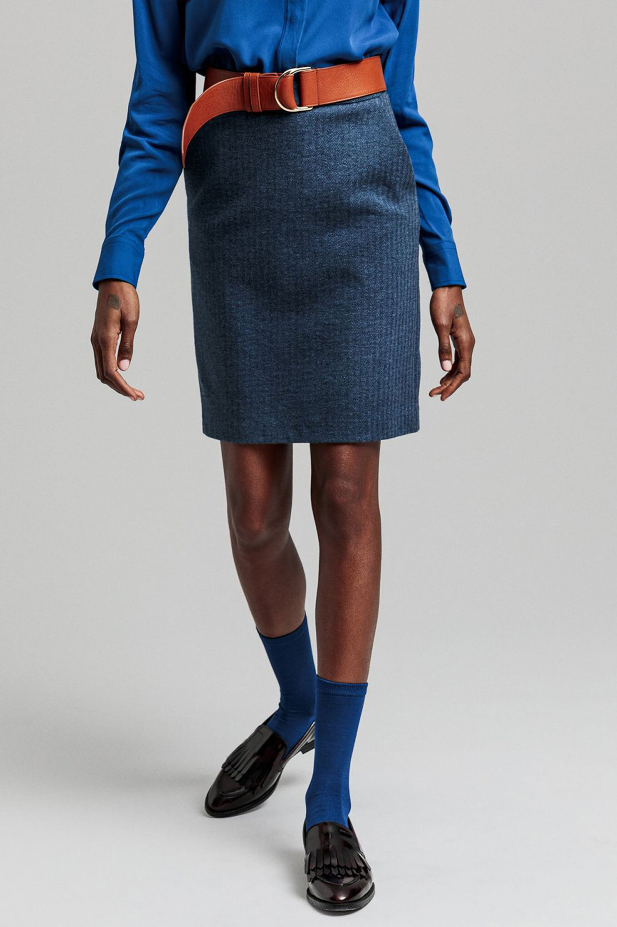 Gant γυναικεία mini φούστα με τσέπες "Ηerringbone" - 4400042 Μπλε Σκούρο φωτογραφία