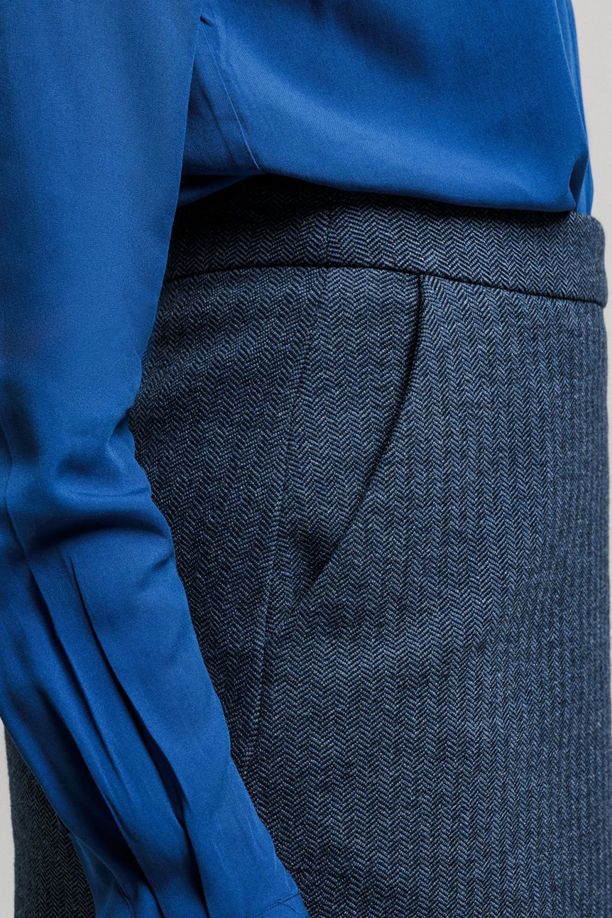 GANT Gant γυναικεία mini φούστα με τσέπες "Ηerringbone" - 4400042 Μπλε Σκούρο - 3