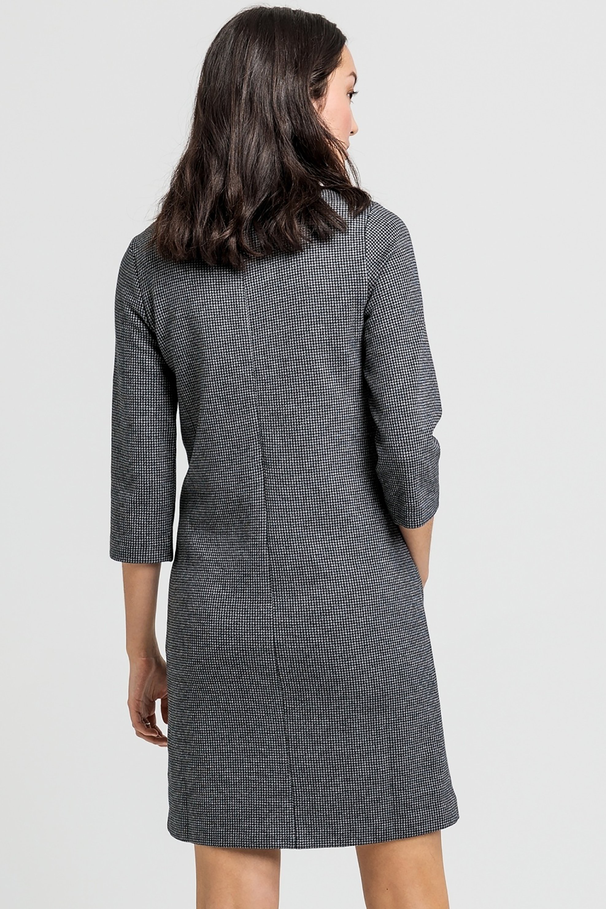 GANT Gant γυναικείο mini φόρεμα με μικρό καρό - 4501050 Γκρι - 3