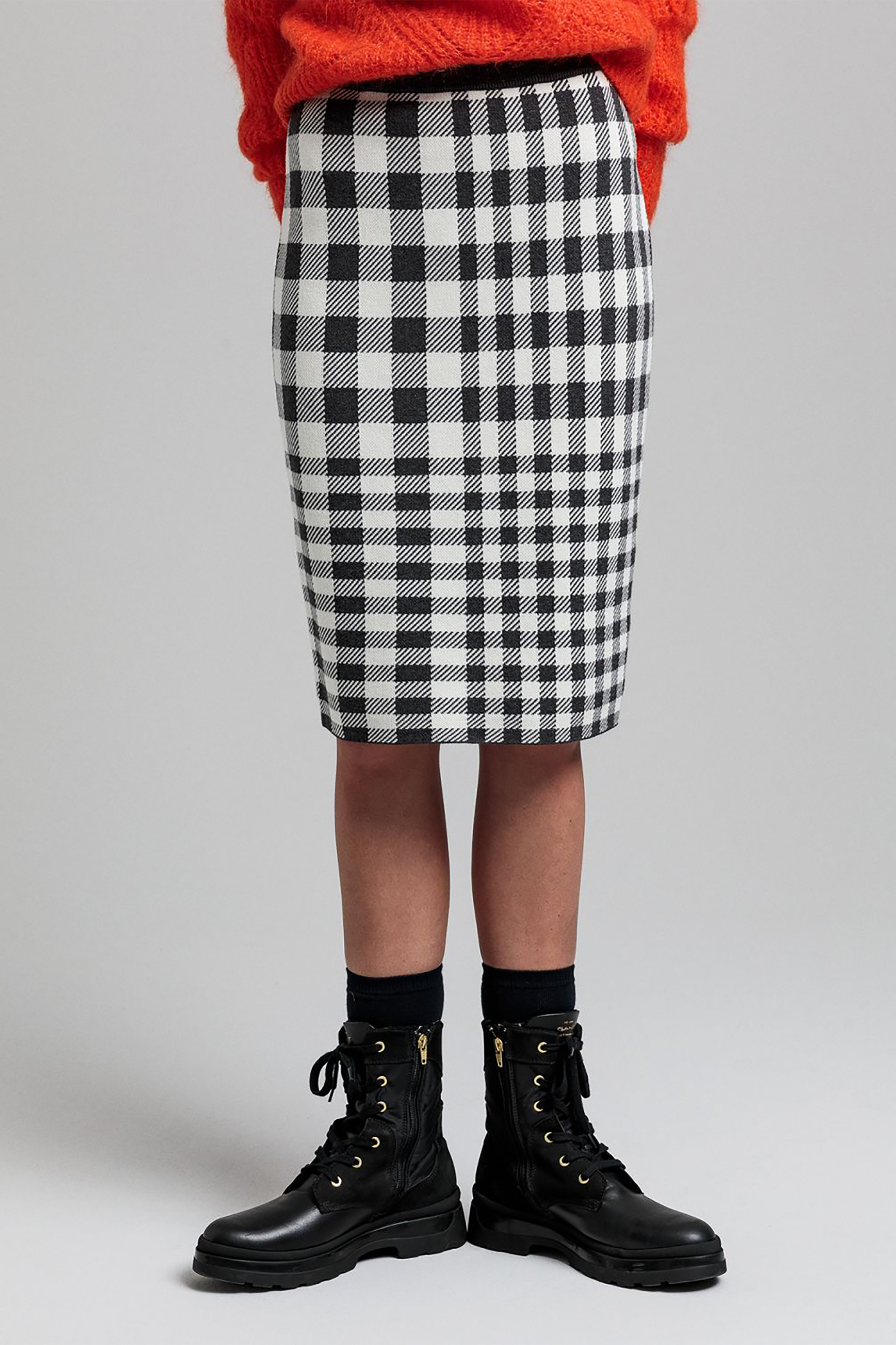 Gant γυναικεία πλεκτή midi φούστα με καρό σχέδιο "Checked Knitted" - 4502029 Ανθρακί φωτογραφία