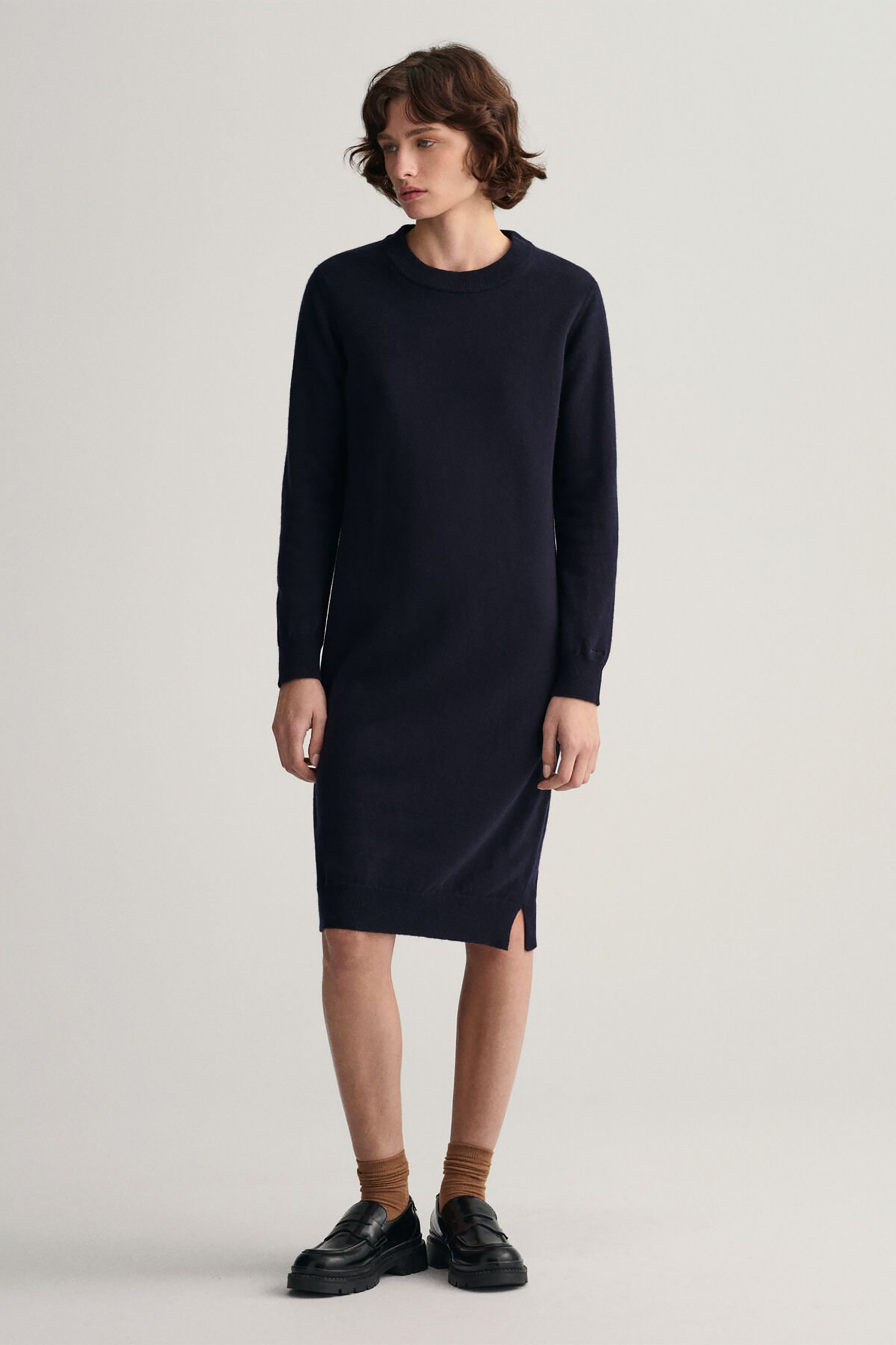 Gant γυναικείο midi μάλλινο φόρεμα μονόχρωμο | L