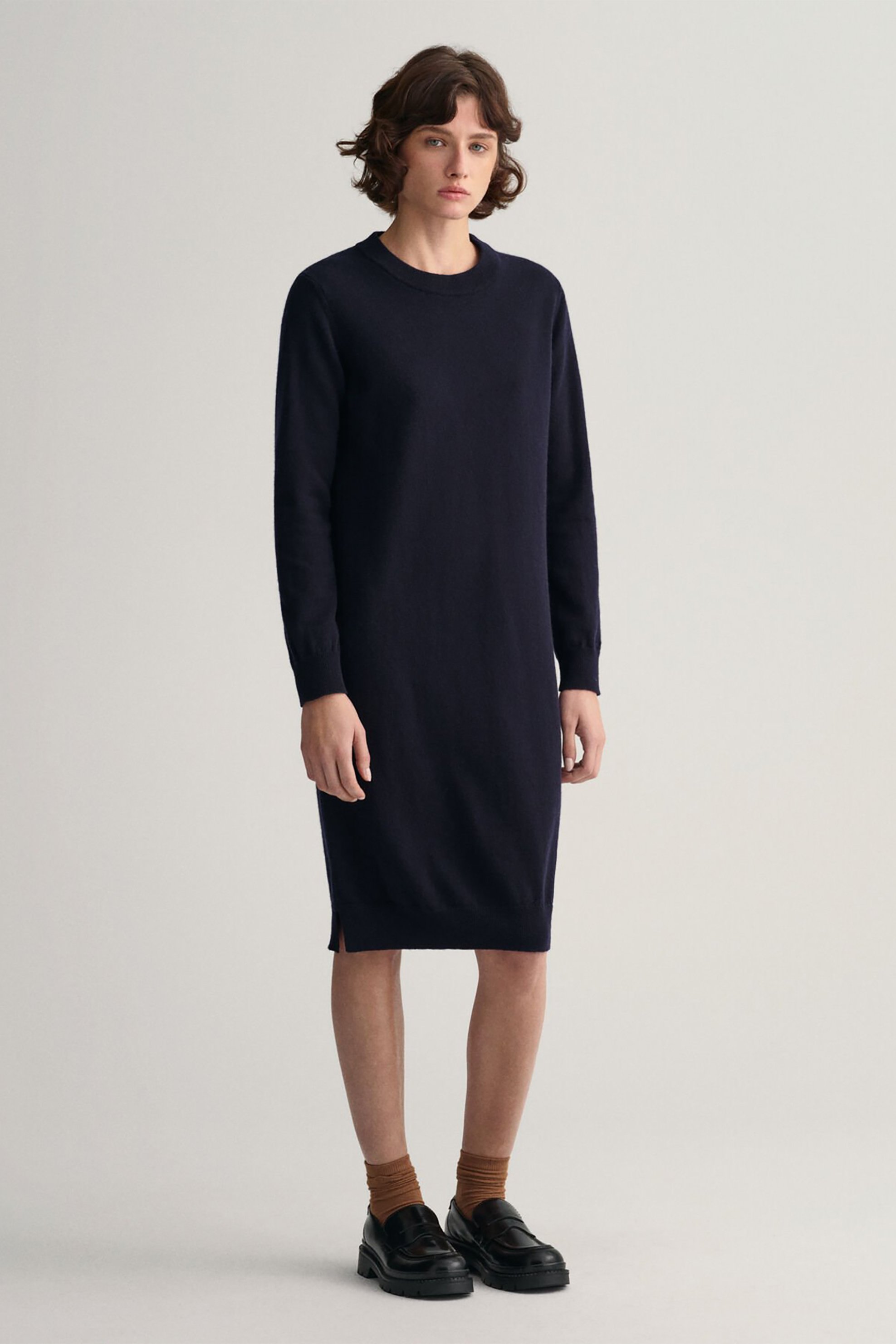 GANT Gant γυναικείο midi μάλλινο φόρεμα μονόχρωμο - 4502049 Μπλε Σκούρο - 3