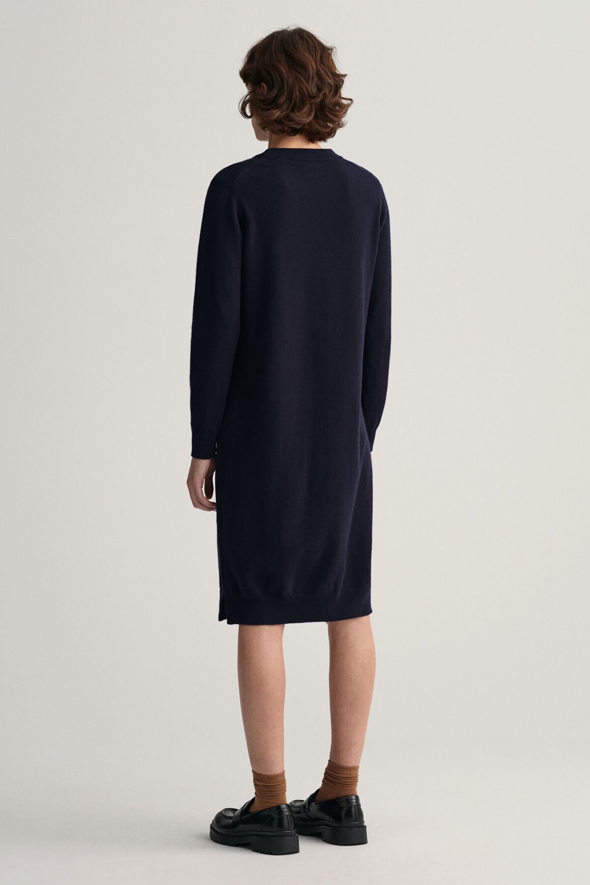 GANT Gant γυναικείο midi μάλλινο φόρεμα μονόχρωμο - 4502049 Μπλε Σκούρο - 4