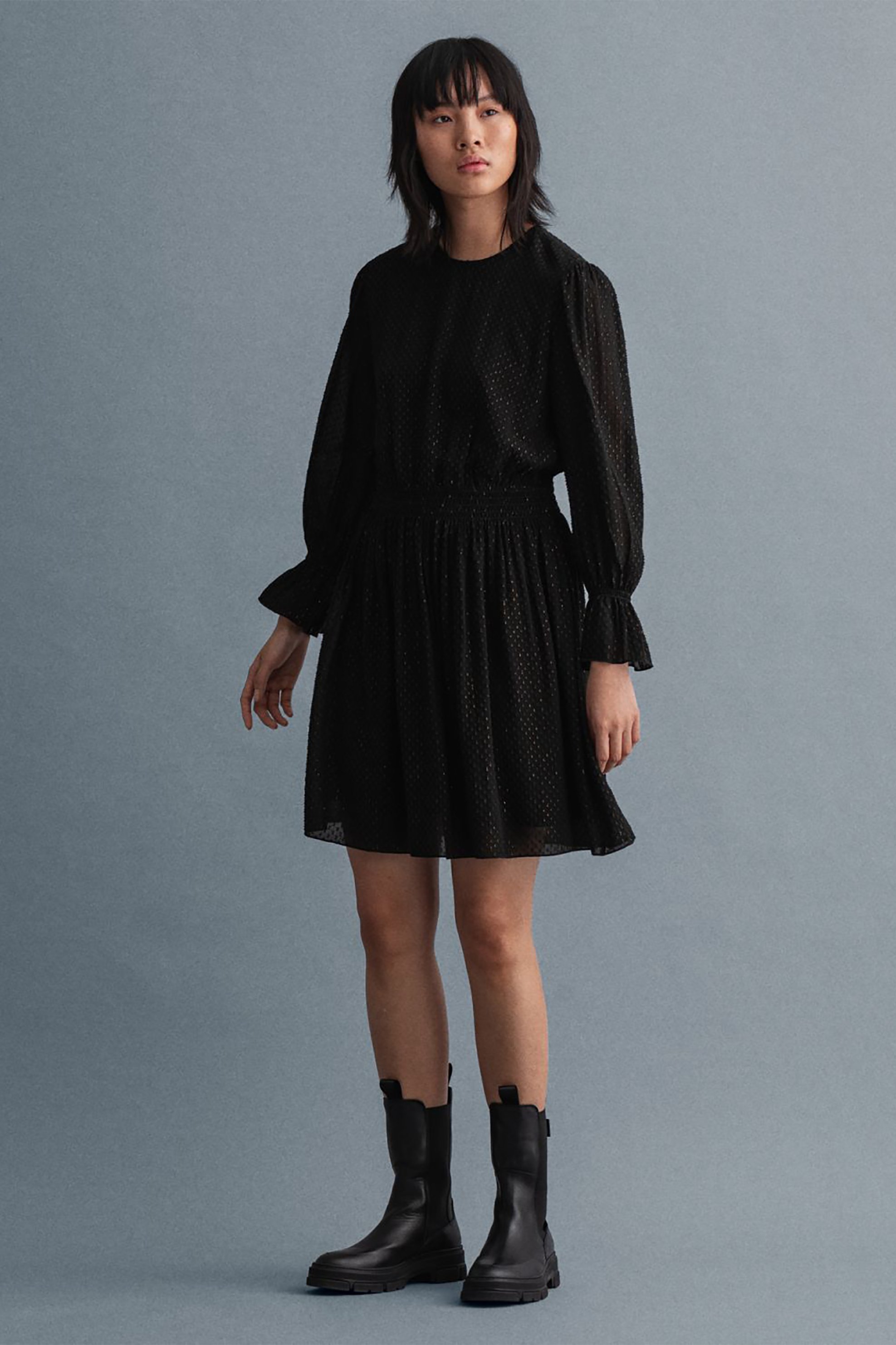 Gant γυναικείο mini φόρεμα με μικροσχέδιο "Gold Dot" - 4503160 Μαύρο