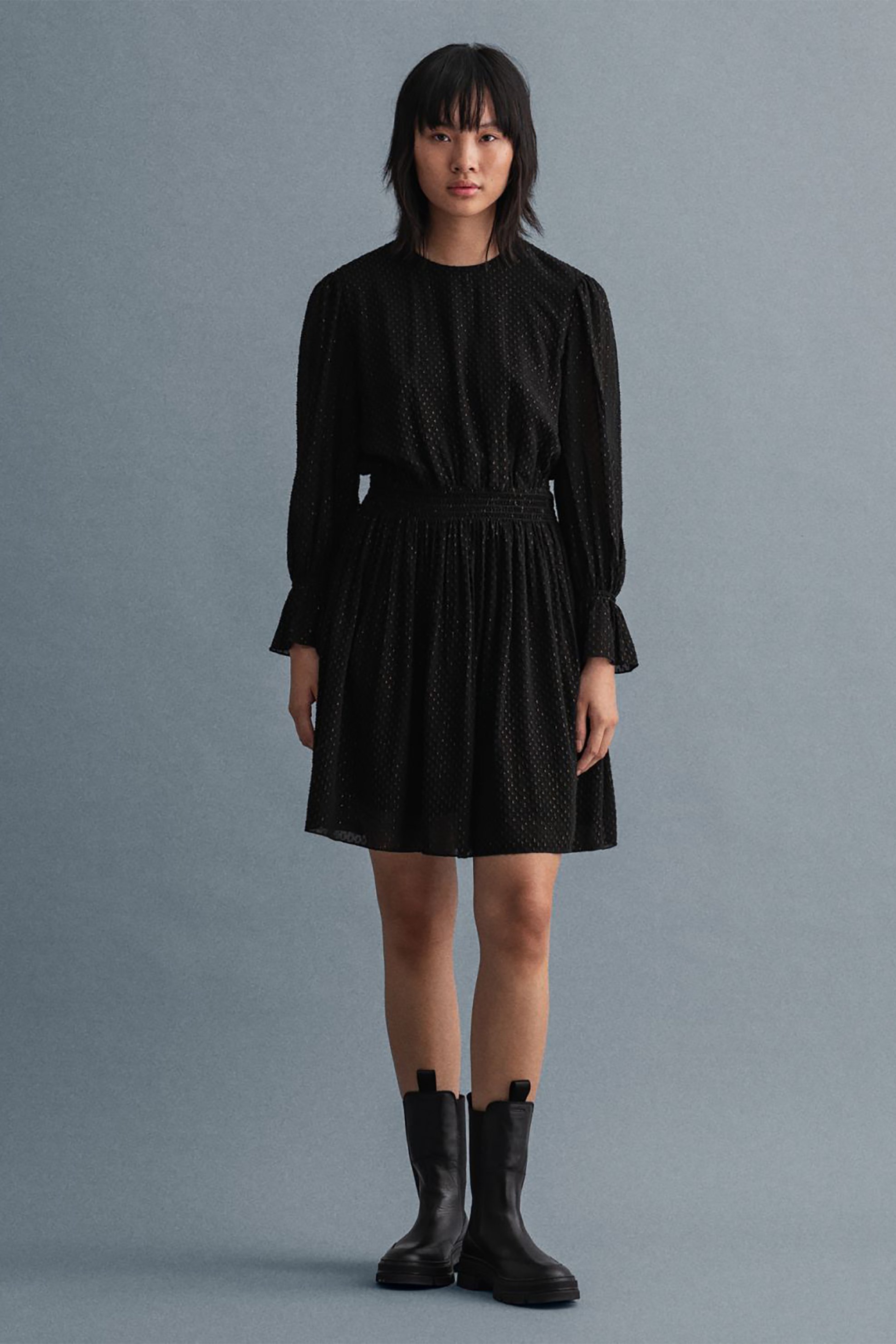 GANT Gant γυναικείο mini φόρεμα με μικροσχέδιο "Gold Dot" - 4503160 Μαύρο - 3