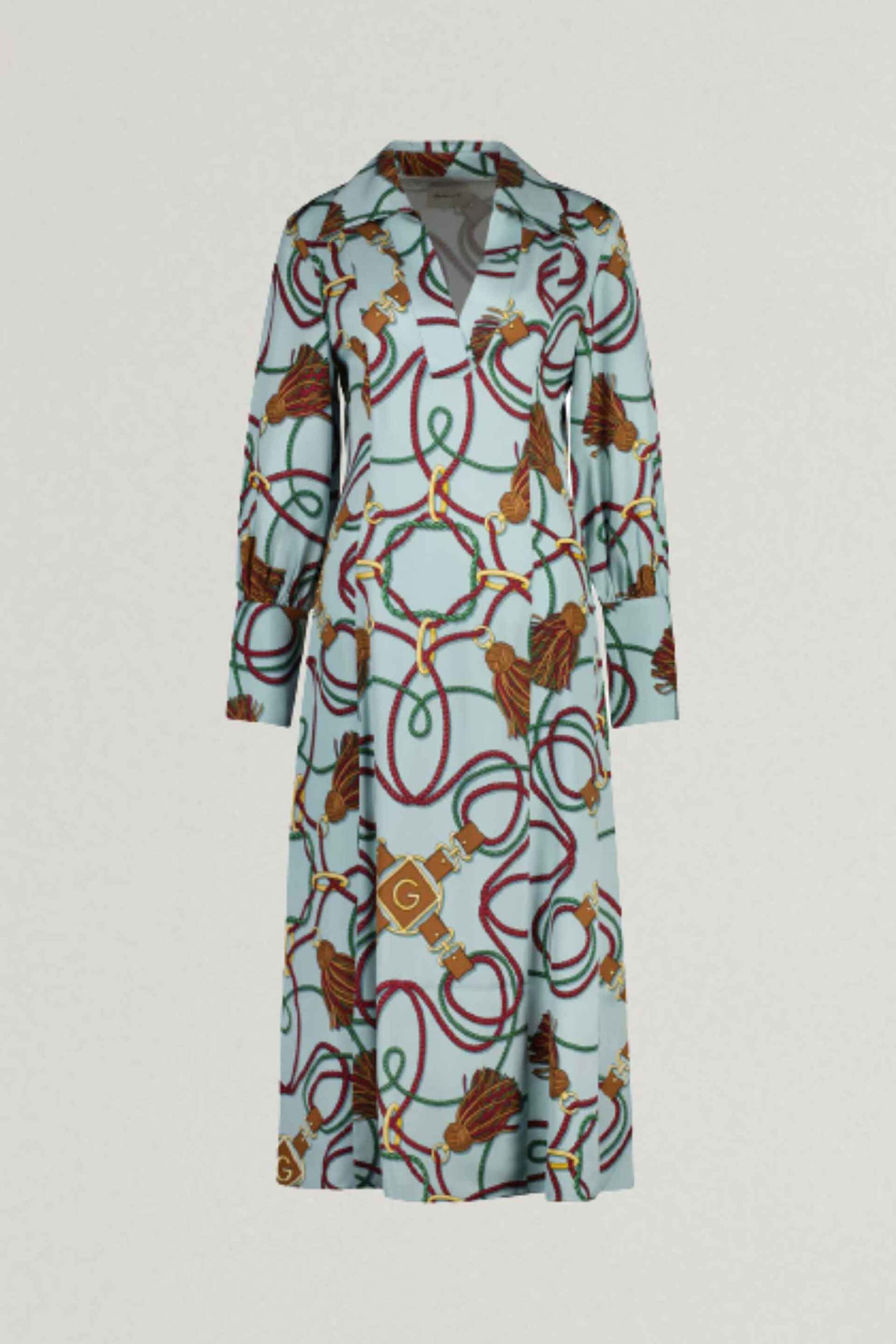 Gant γυναικείο maxi φόρεμα με all-over rope print και λεπτομέρειες με μονόγραμμα | 42