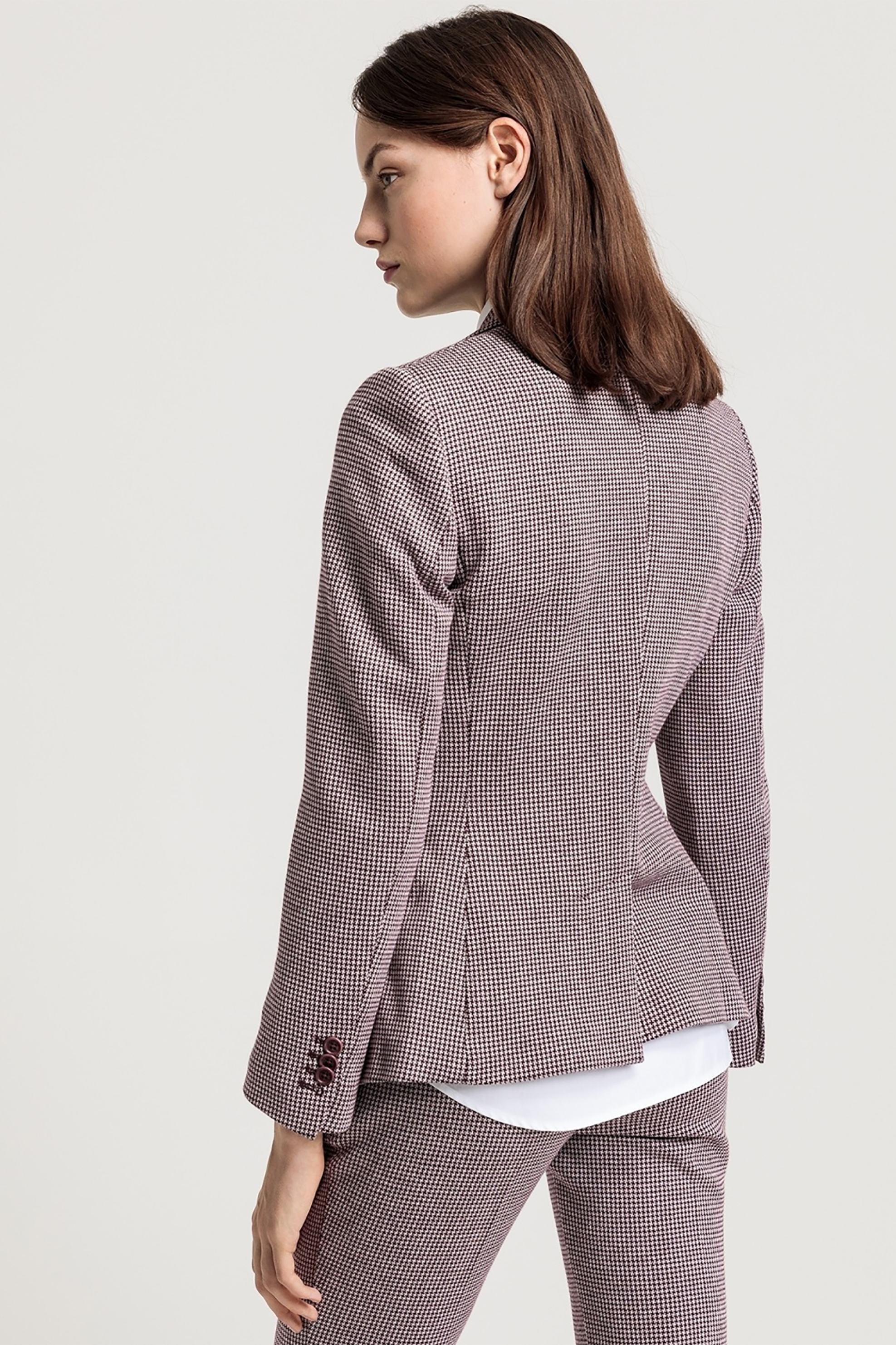 GANT Gant γυναικείο σακάκι "Dogtooth Blazer" - 4770057 Μπορντό - 3