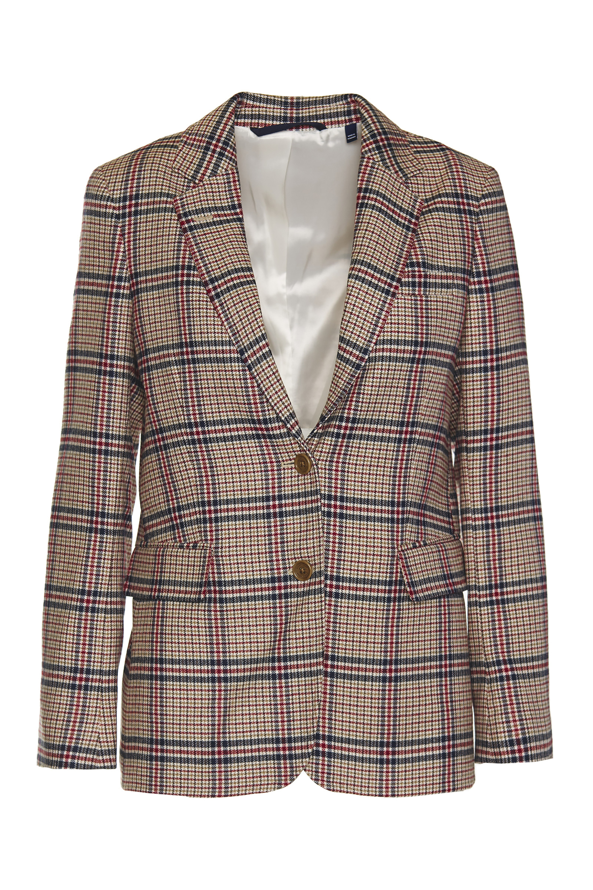 Gant Γυναικείο Σακάκι Καρό Stretch Wool Blazer - 4770061 Μπεζ