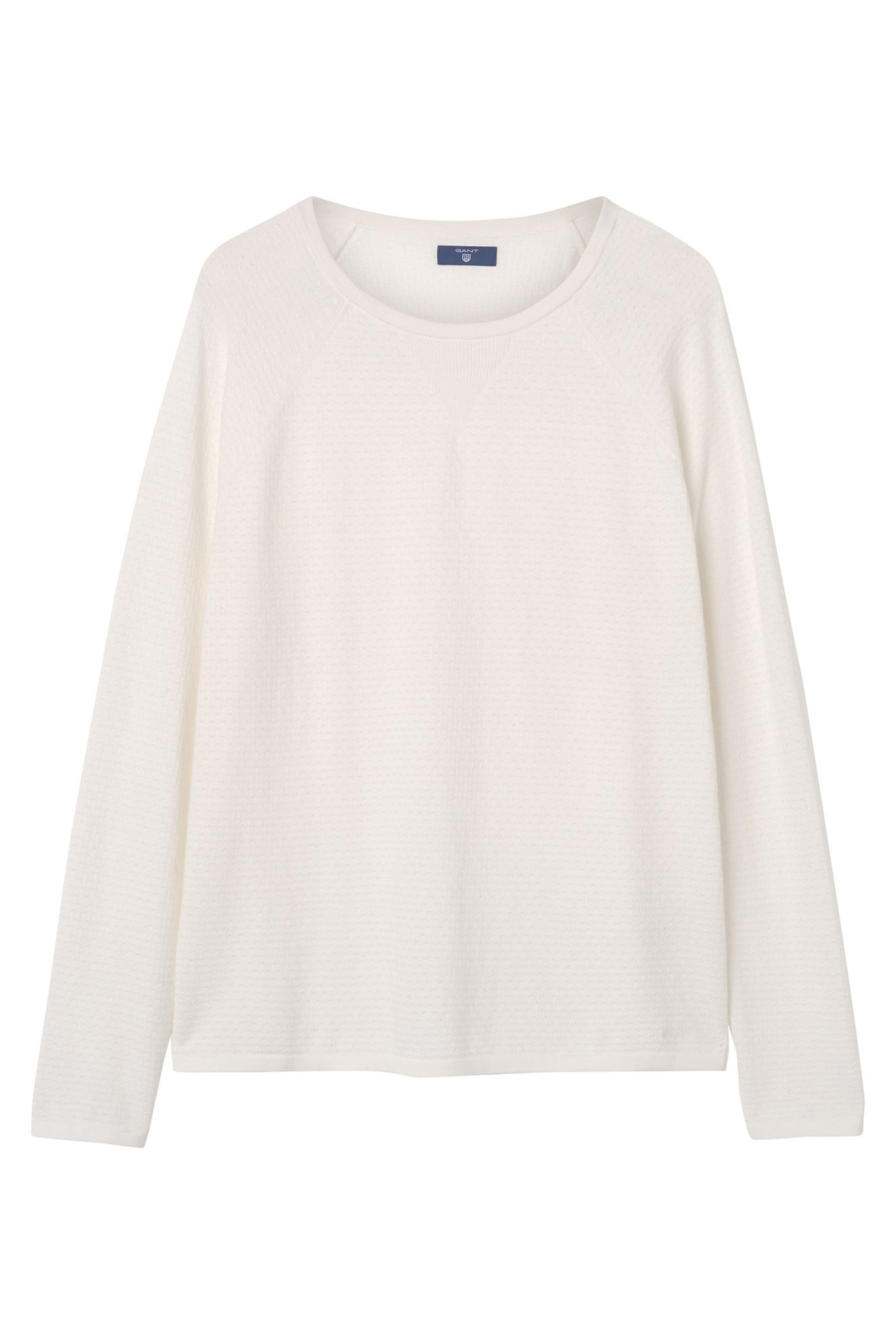 Gant γυναικείο φούτερ μονόχρωμο Relaxed cashmere mix sweater - 4801075 Λευκό φωτογραφία
