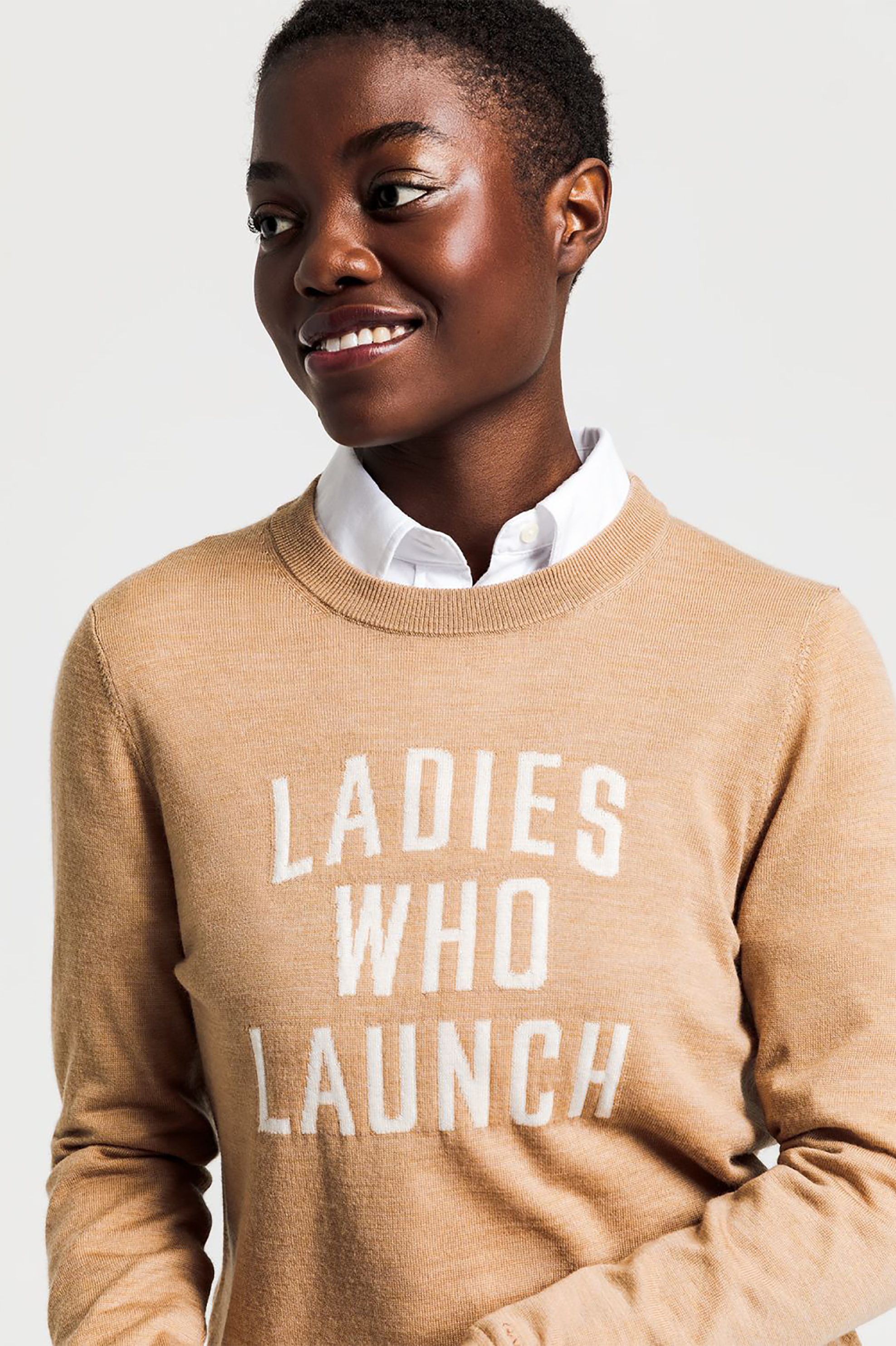 GANT Gant γυναικεία πλεκτή μπλούζα "Ladies Message" - 4801125 Καμηλό - 3