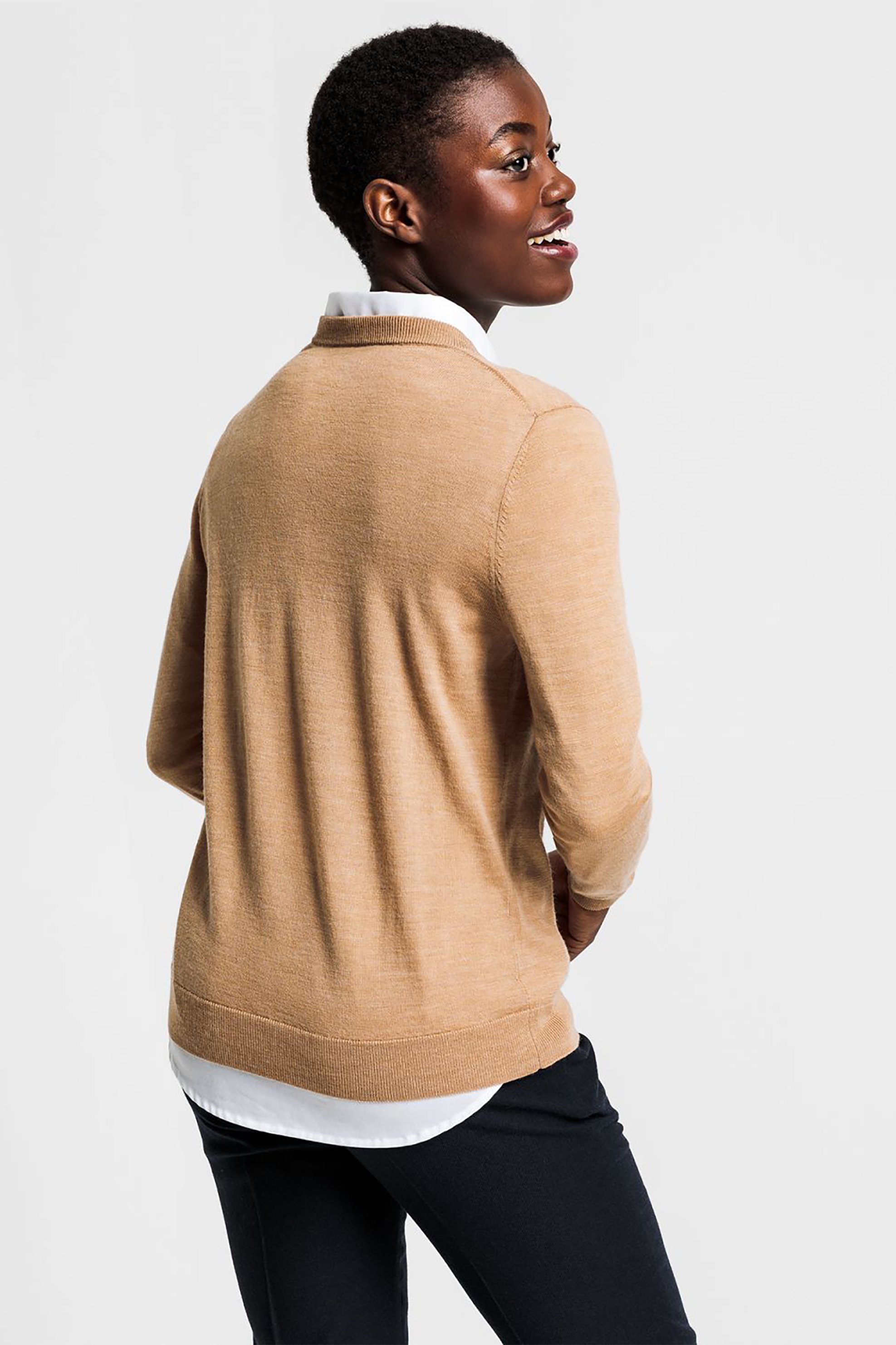 Gant Γυναικεία Πλεκτή Μπλούζα Ladies Message - 4801125 Καμηλό