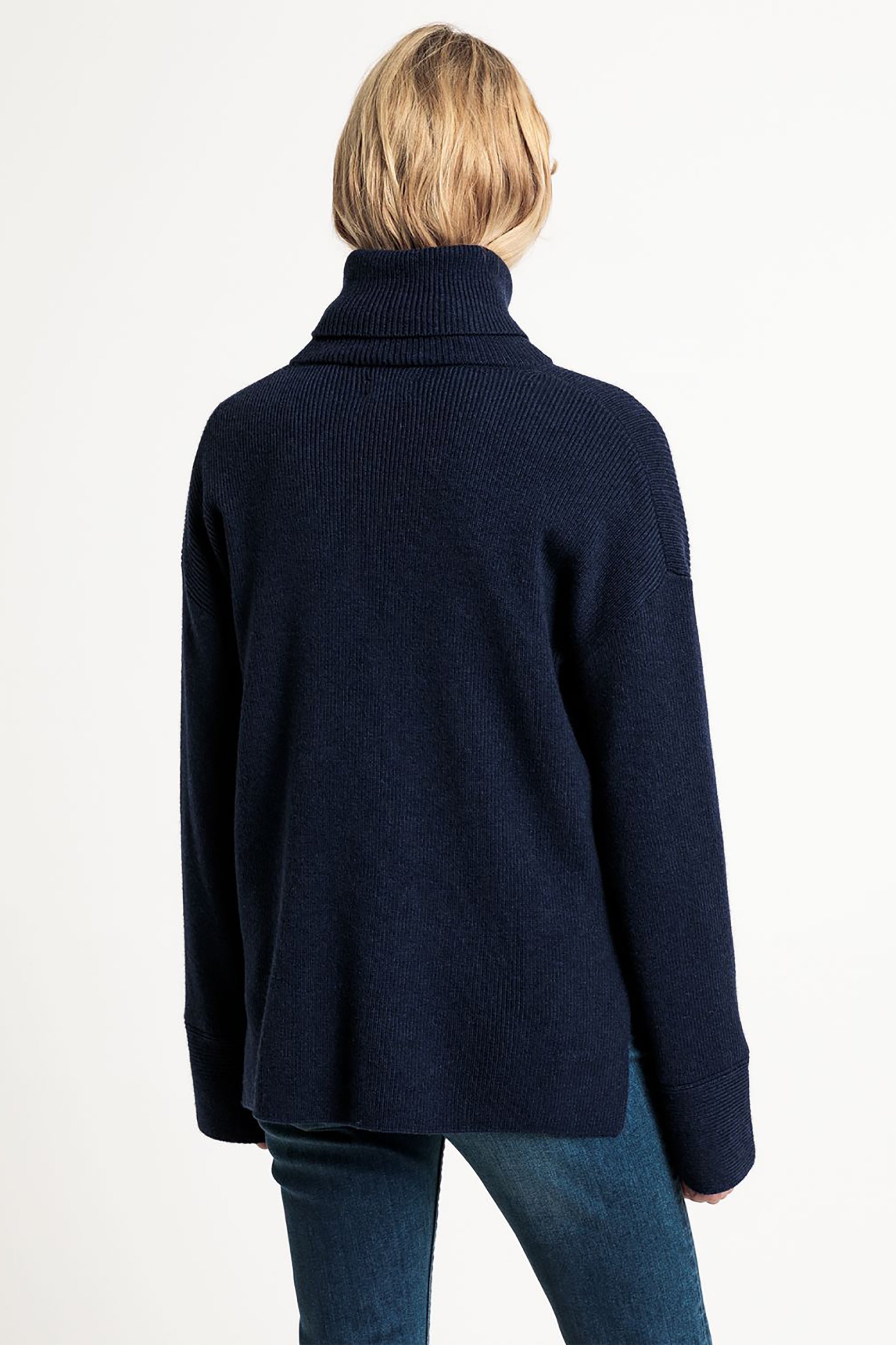 Gant Γυναικεία Πλεκτή Μπλούζα Ζιβάγκο Turtleneck Sweater - 4803089 Μπλε Σκούρο