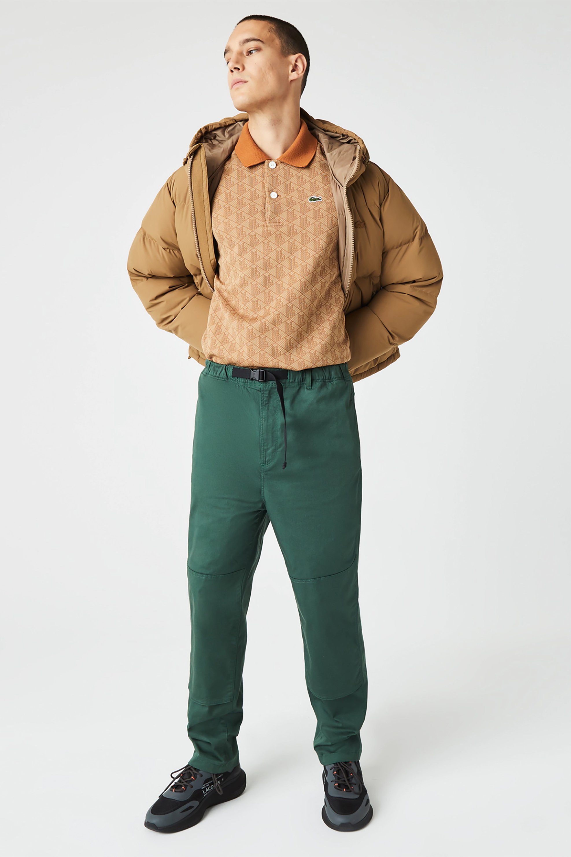 LACOSTE Lacoste ανδρικό chino παντελόνι μονόχρωμο - HH0057 Κυπαρισσί