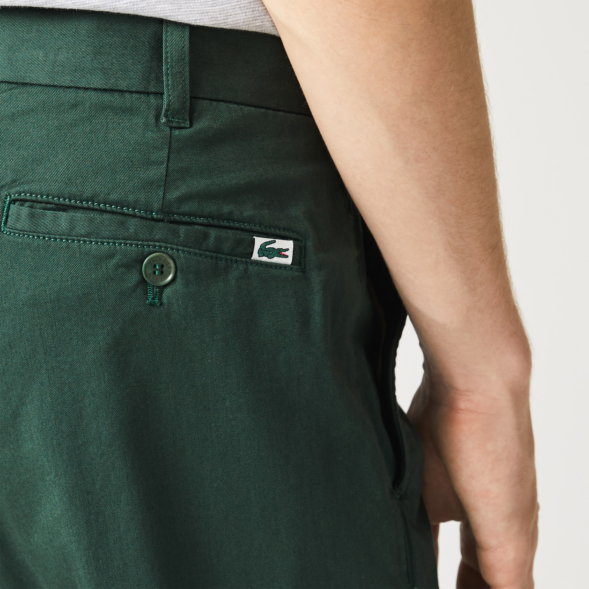Lacoste Ανδρικό Παντελόνι Chino Μονόχρωμο - Hh2709 Πράσινο Σκούρο