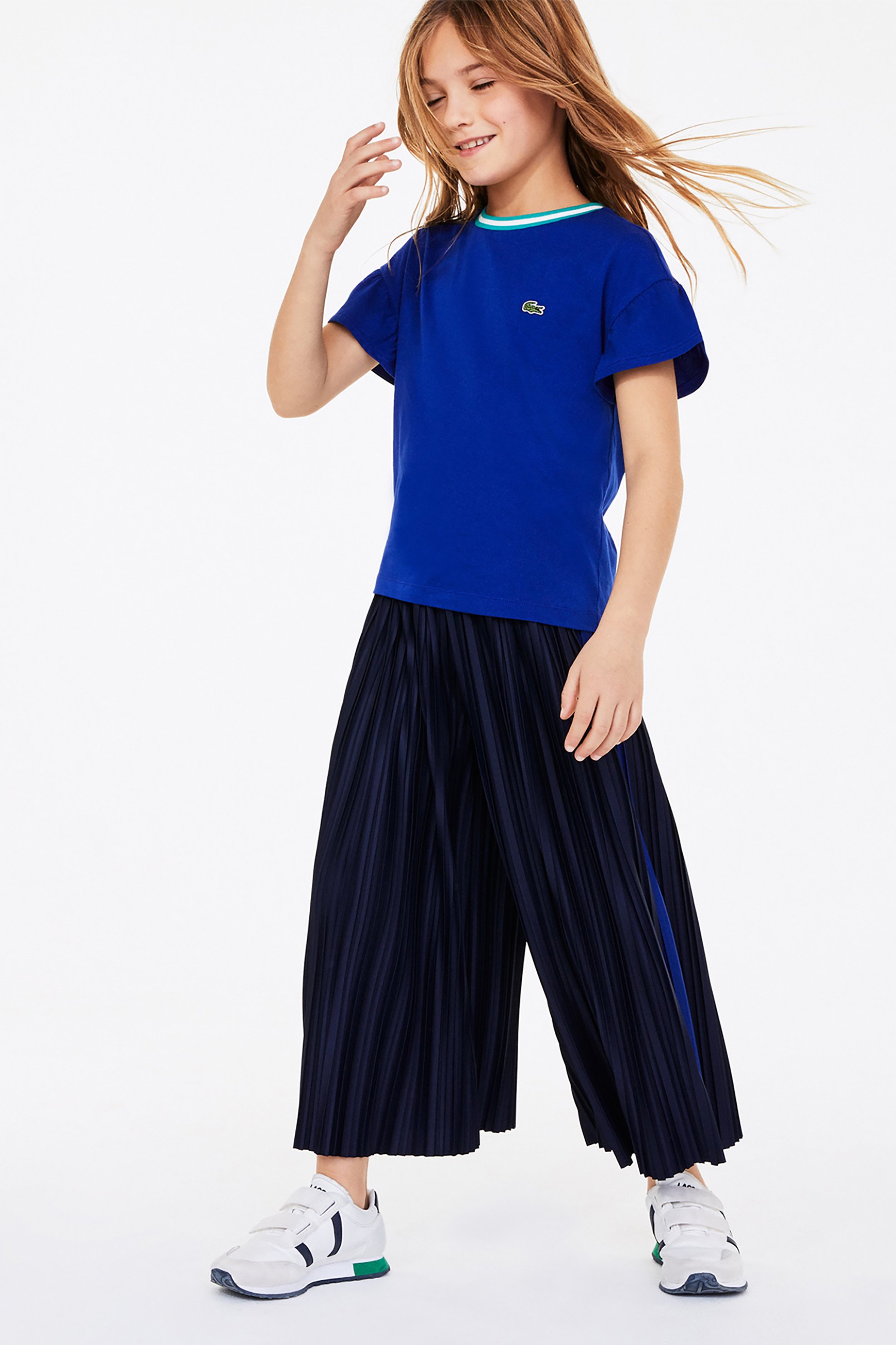 LACOSTE Lacoste παιδικό flared παντελόνι πλισέ (4-12 ετών) - HJ3142 Μπλε Σκούρο