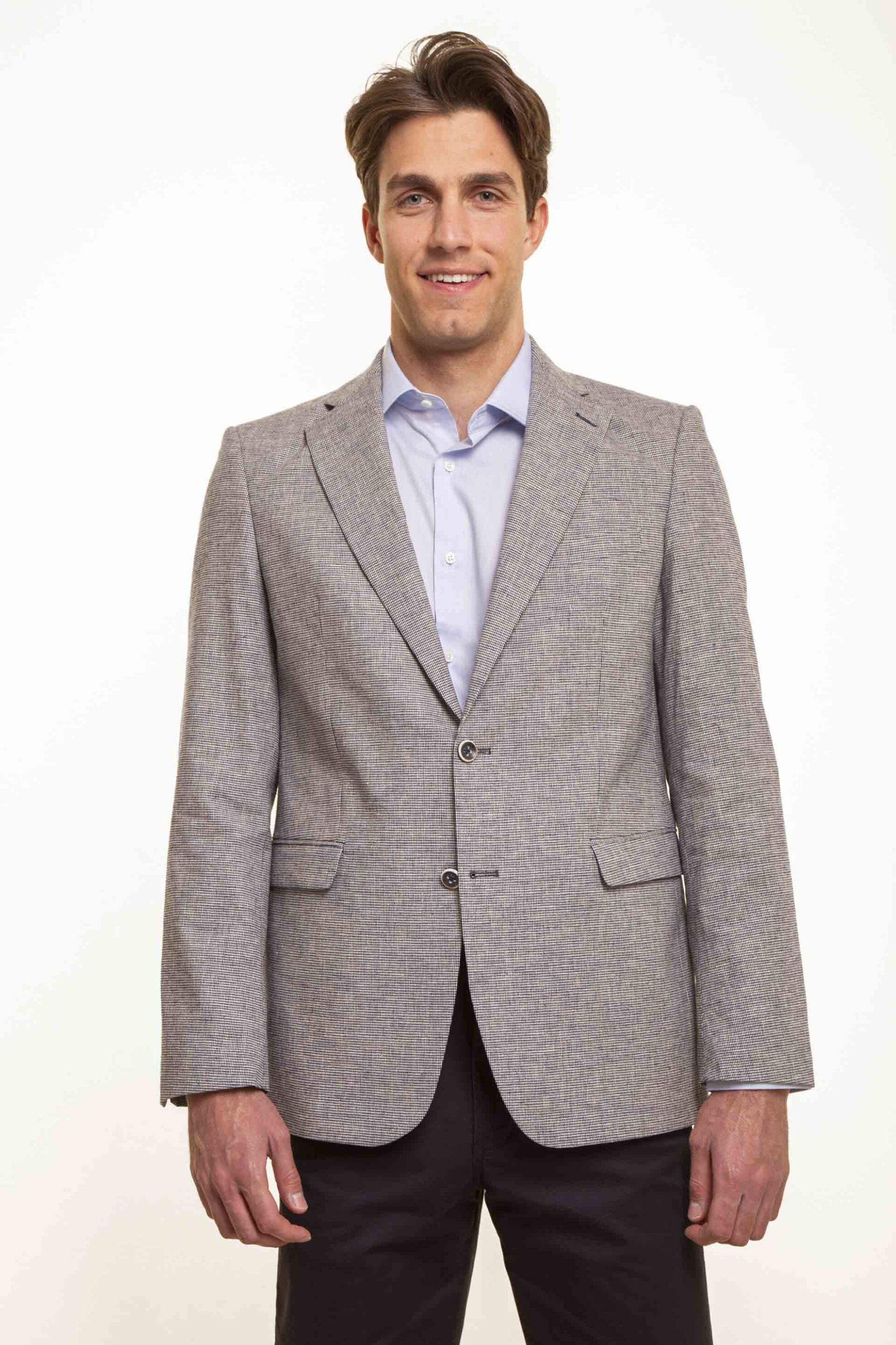 The Bostonians ανδρικό σακάκι δίκουμπο με μικροσχέδιο - J00198 Γκρι