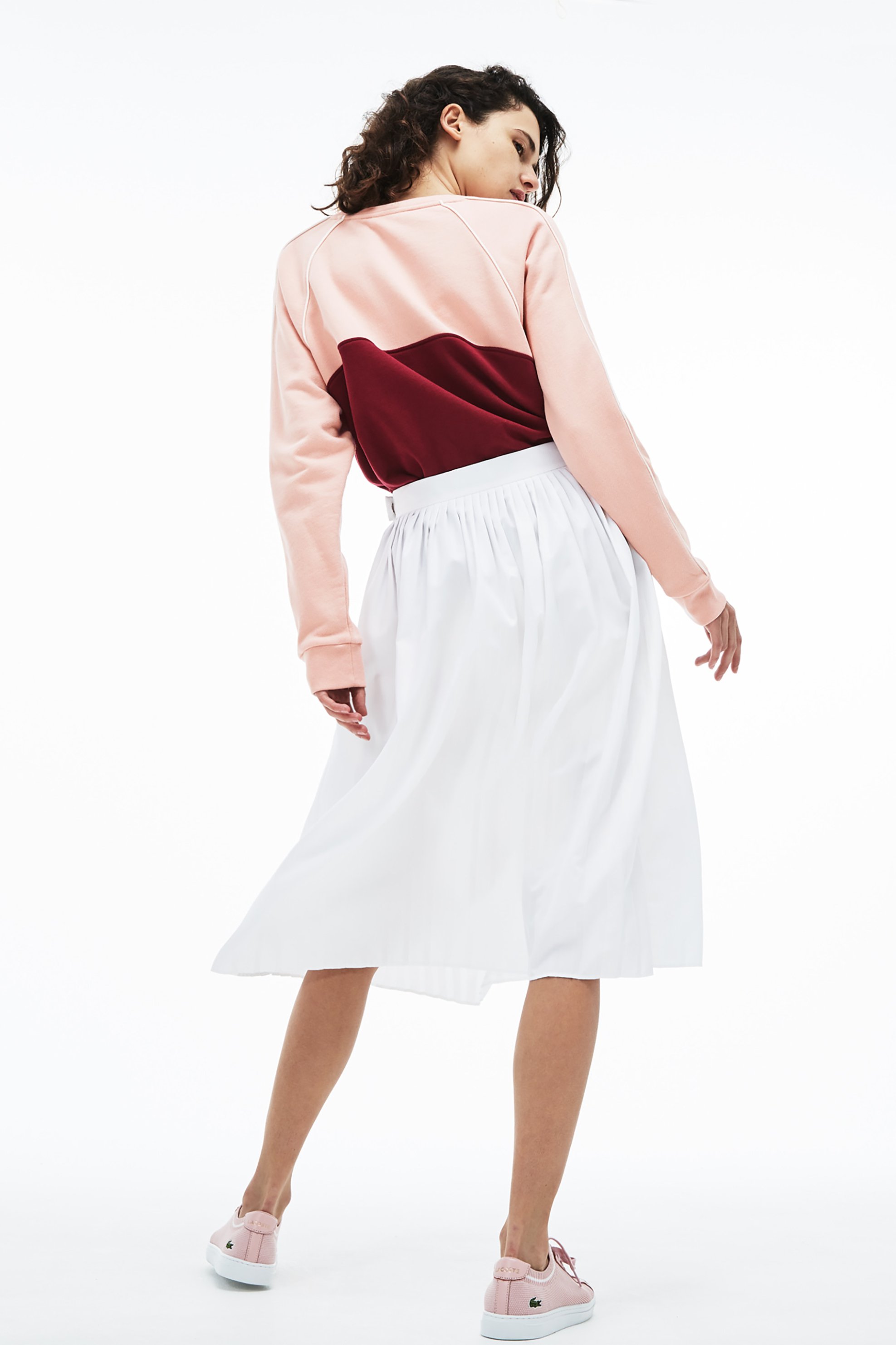 Lacoste γυναικεία midi φούστα πλισσέ μονόχρωμη - JF4213 Λευκό φωτογραφία