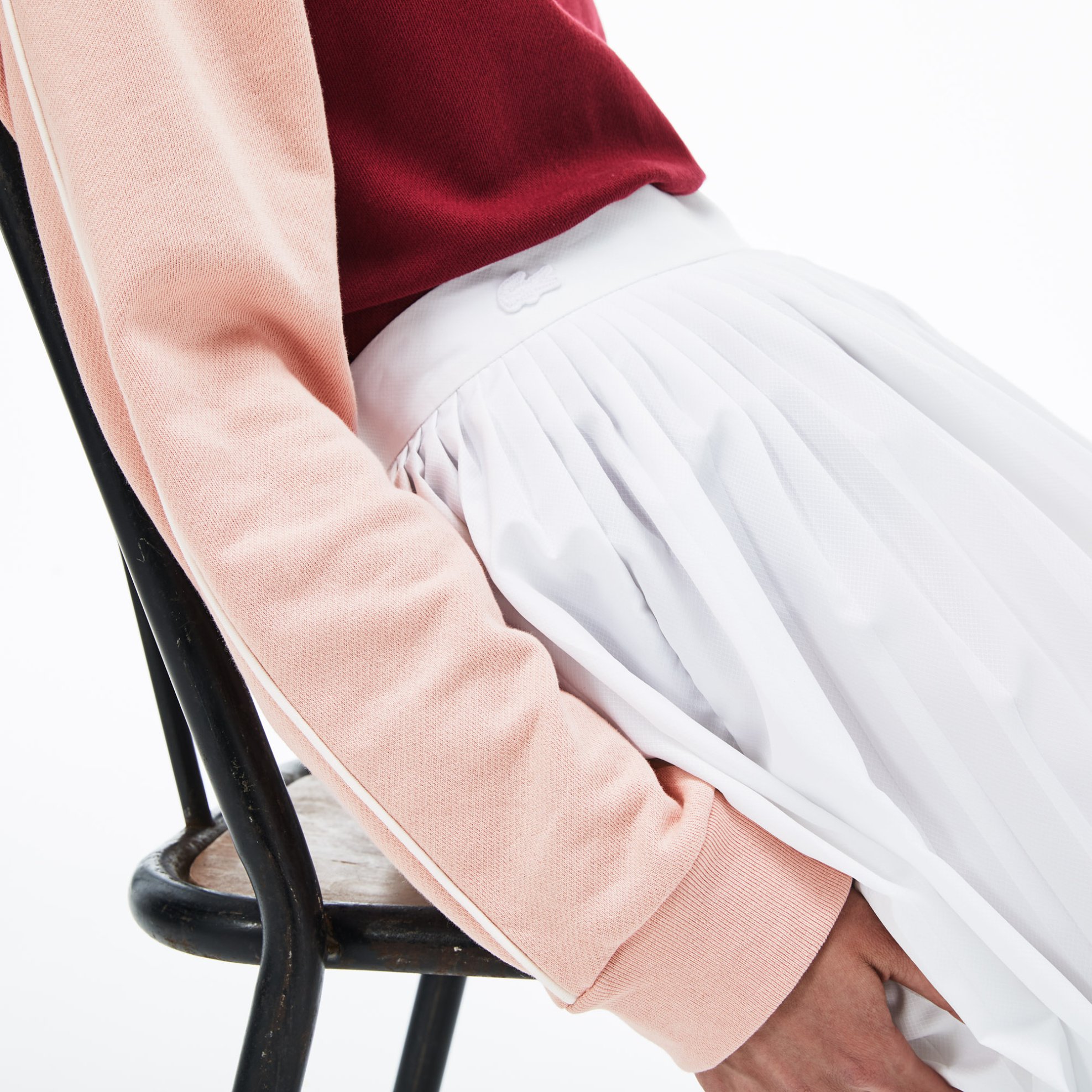 LACOSTE Lacoste γυναικεία midi φούστα πλισσέ μονόχρωμη - JF4213 Λευκό - 3