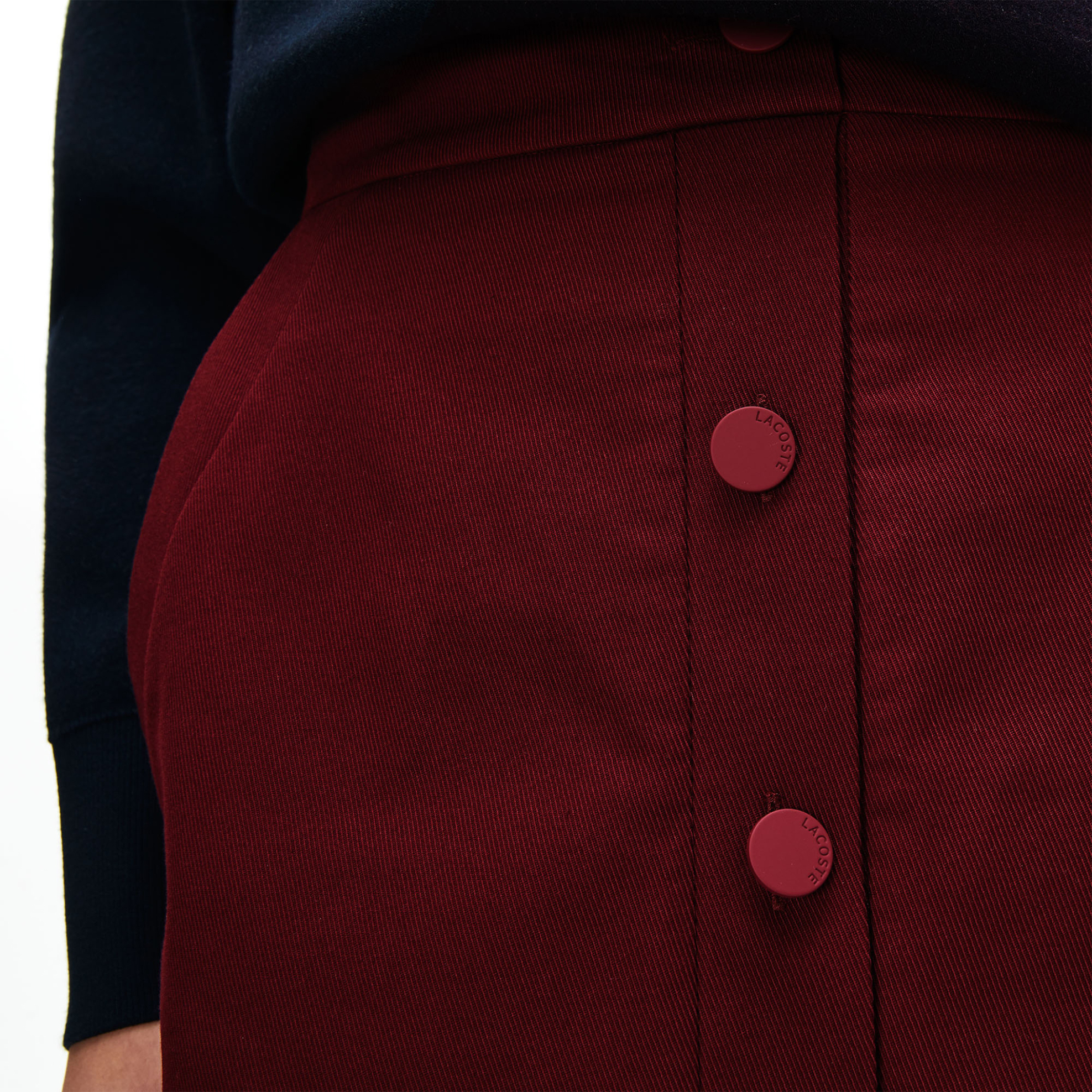 Lacoste Γυναικεία Pencil Φούστα με Κουμπιά Buttoned Mid-Length Stretch - Jf8495 Κεραμιδί