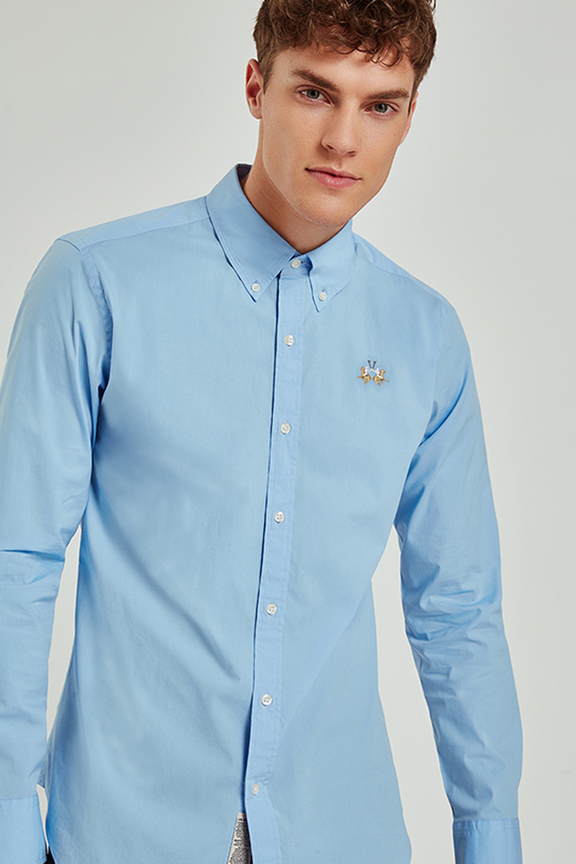 La Martina ανδρικό πουκάμισο με μικρό logo Leon - CCMC02-PP003