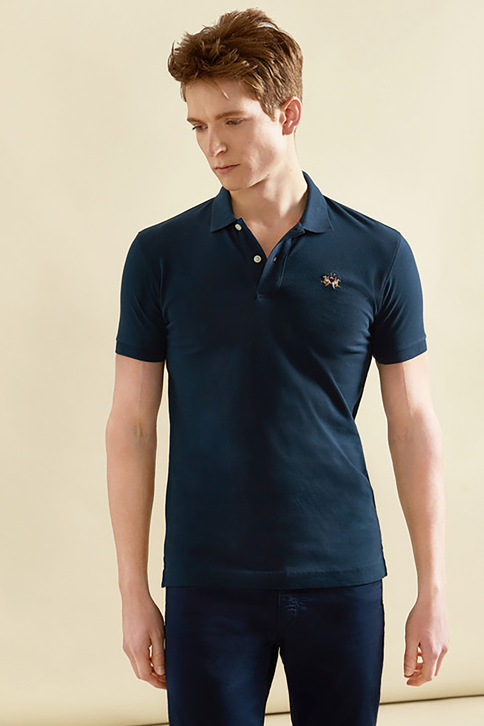Ανδρική Μόδα > Ανδρικά Ρούχα > Ανδρικές Μπλούζες > Ανδρικές Μπλούζες Πολο La Martina ανδρική πόλο μπλούζα slim fit Eduardo - CCMP02-PK001 Μπλε