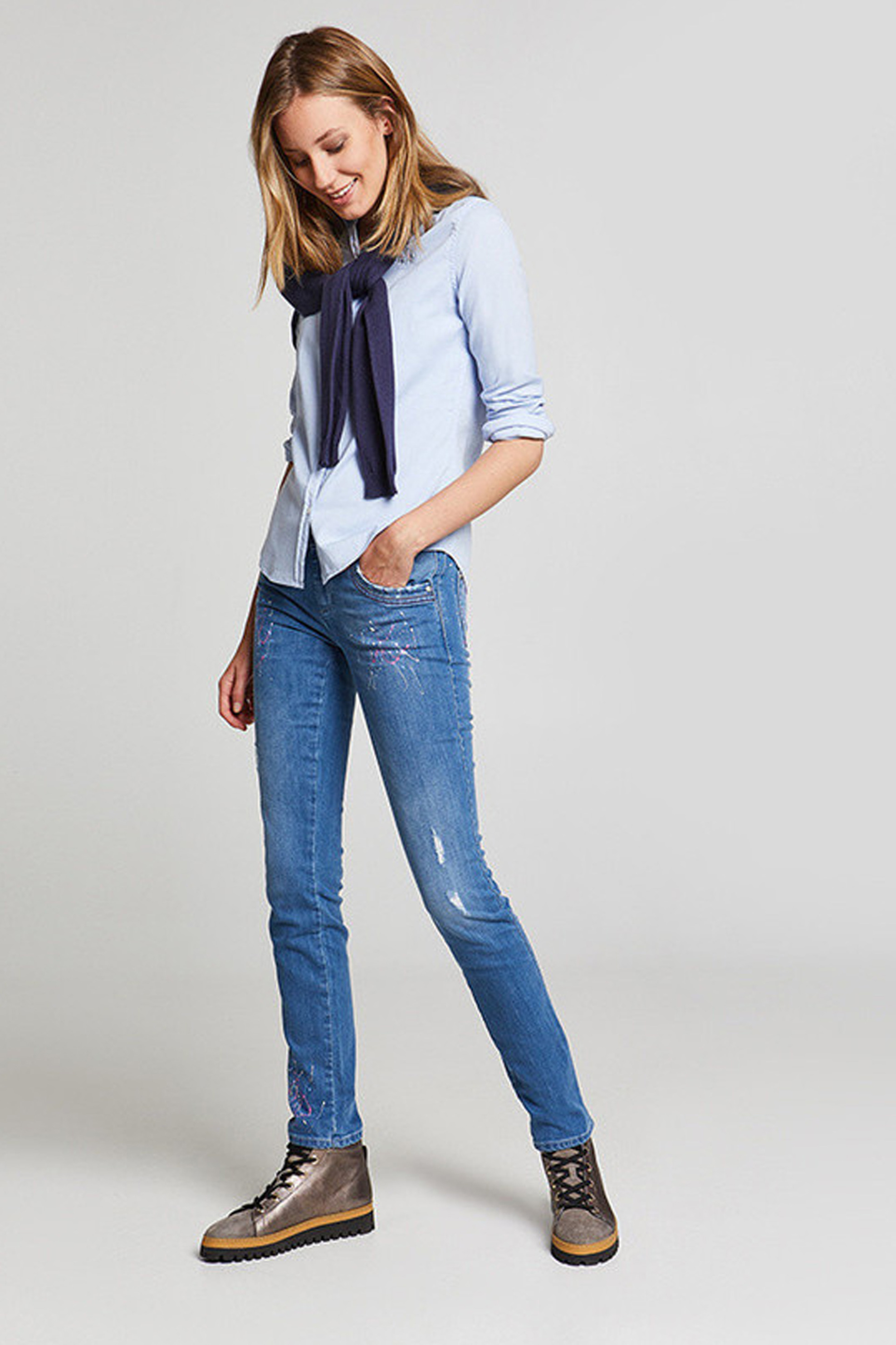 La Martina γυναικείο τζην παντελόνι μπλε Meg - MWT300-DM038 Μπλε φωτογραφία