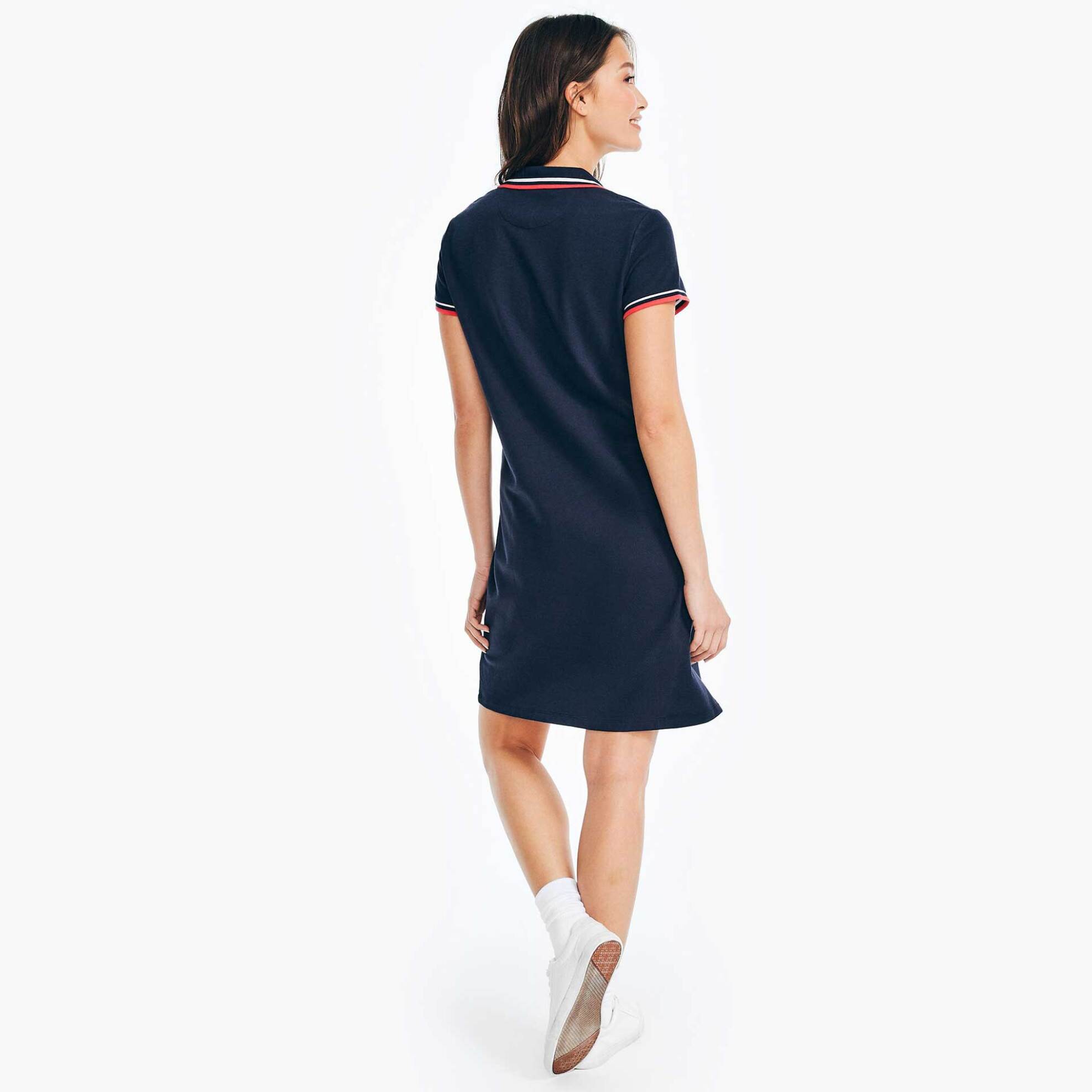 Nautica Γυναικείο Mini Φόρεμα Πόλο Πικέ με Κεντημένο Λογότυπο Classic Fit - 25D603 Μπλε Σκούρο