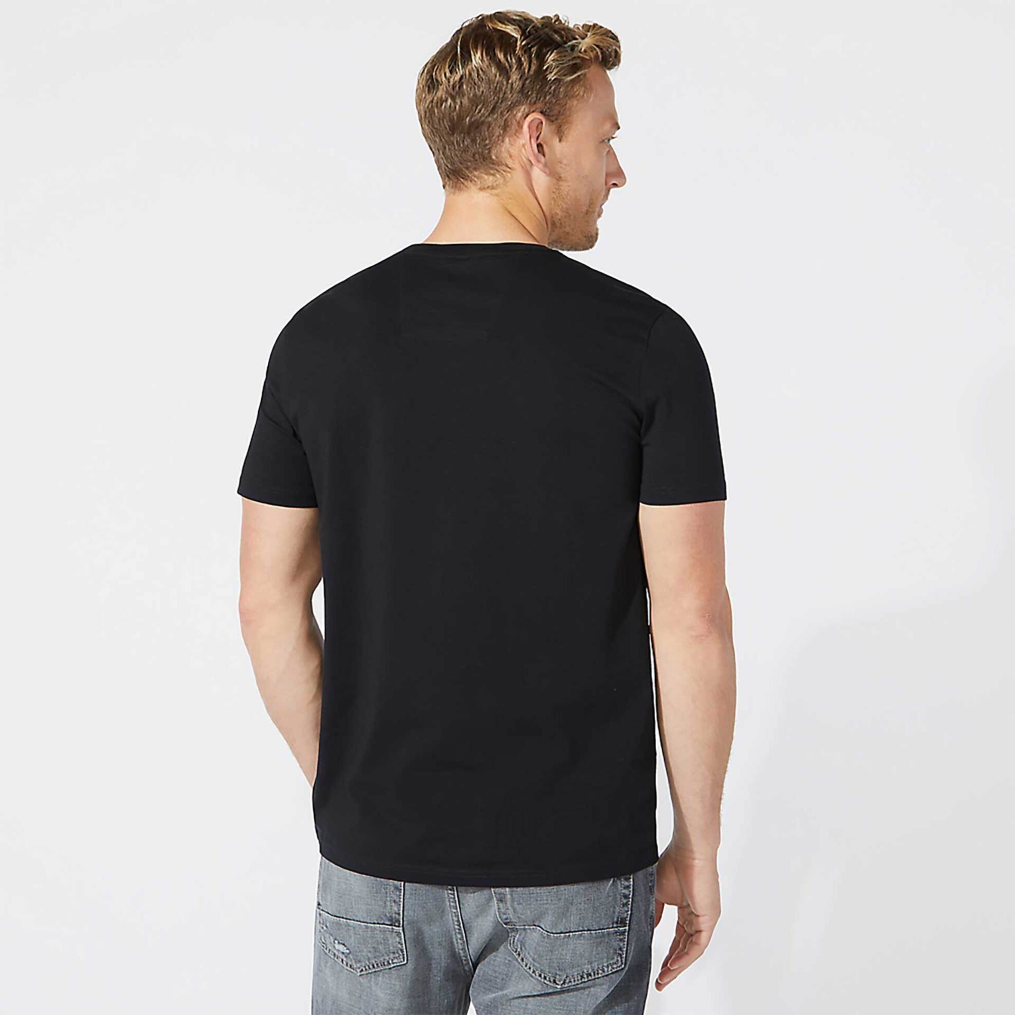 Nautica Ανδρικό T-Shirt Μονόχρωμο με Απλικέ Τσεπη Και Κεντημένο Logo - 41050V Μαύρο
