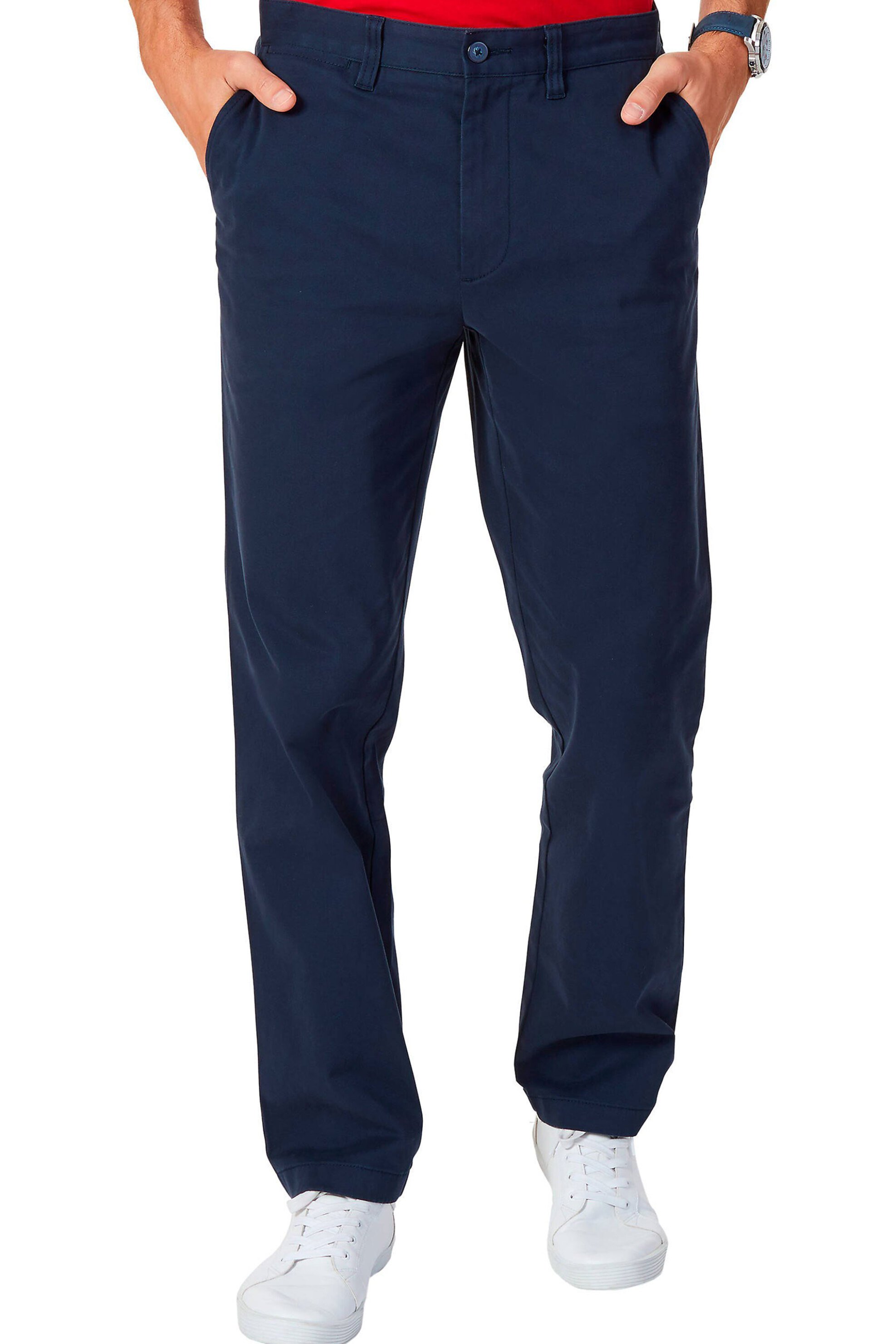 Nautica ανδρικό chino παντελόνι μονόχρωμο - P81106 Μπλε Σκούρο