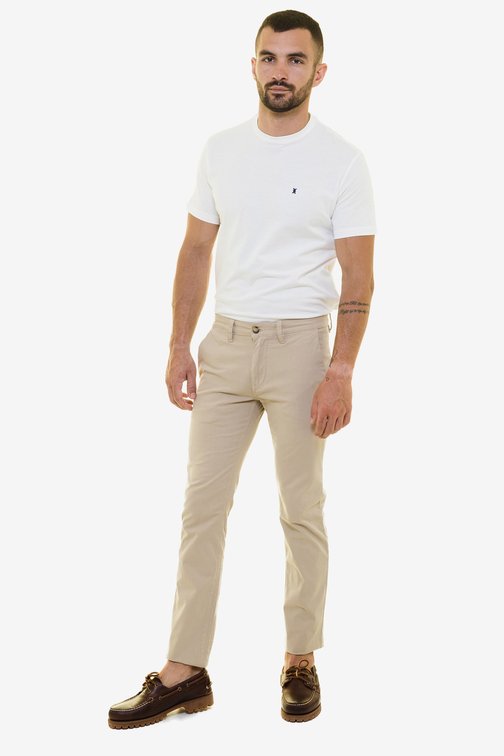 Nautica ανδρικό chino παντελόνι μονόχρωμο - P94011H Μπεζ