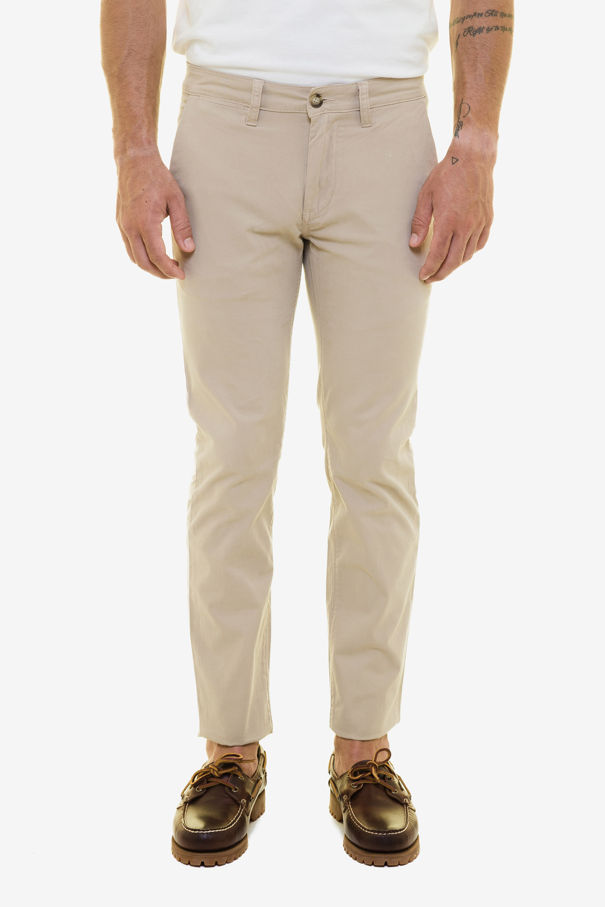 Nautica ανδρικό chino παντελόνι μονόχρωμο - P94011H Μπεζ φωτογραφία