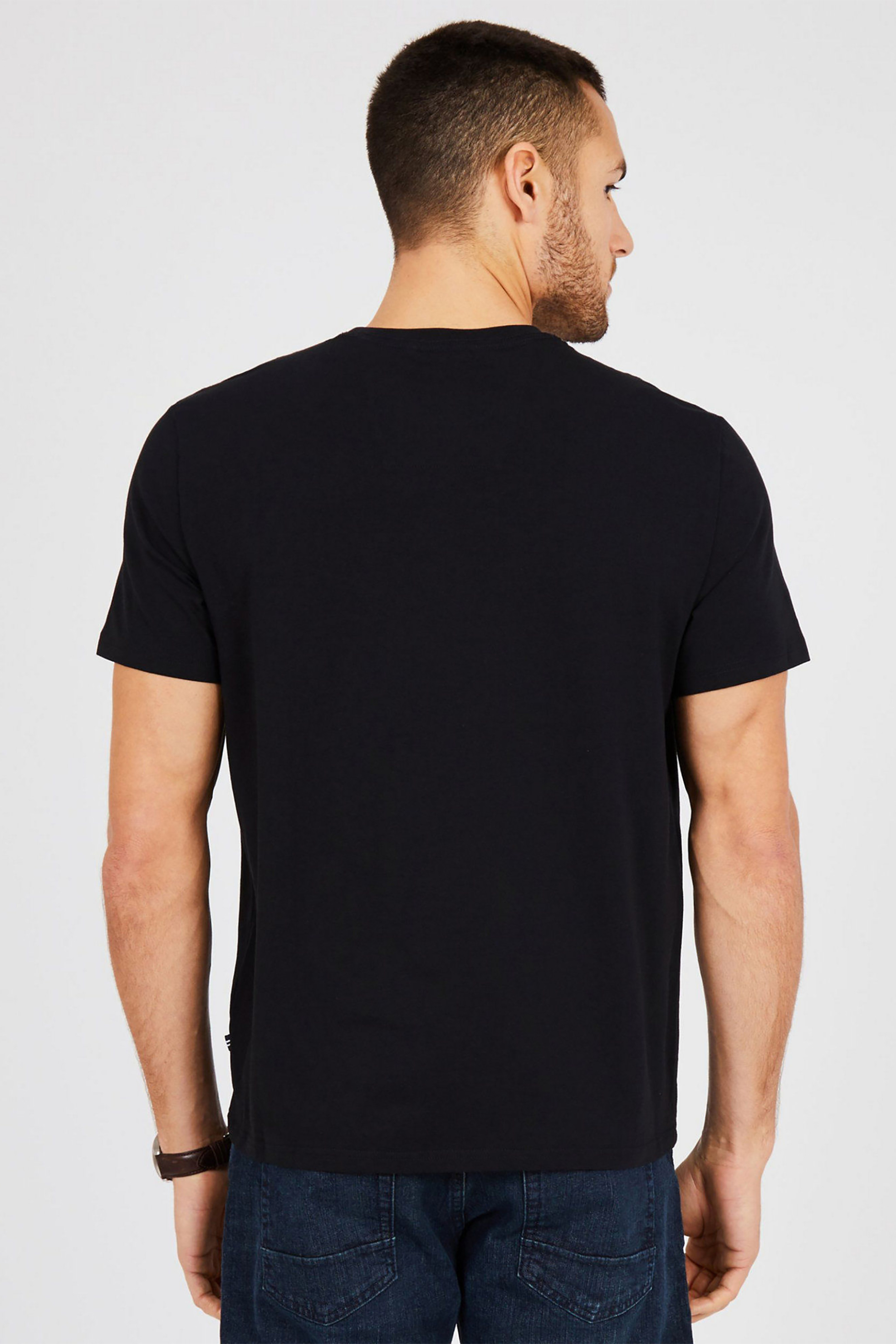 Nautica Ανδρικό T-Shirt Μονόχρωμο με Τσέπη Και Λογότυπο Regular Fit - V41050 Μαύρο