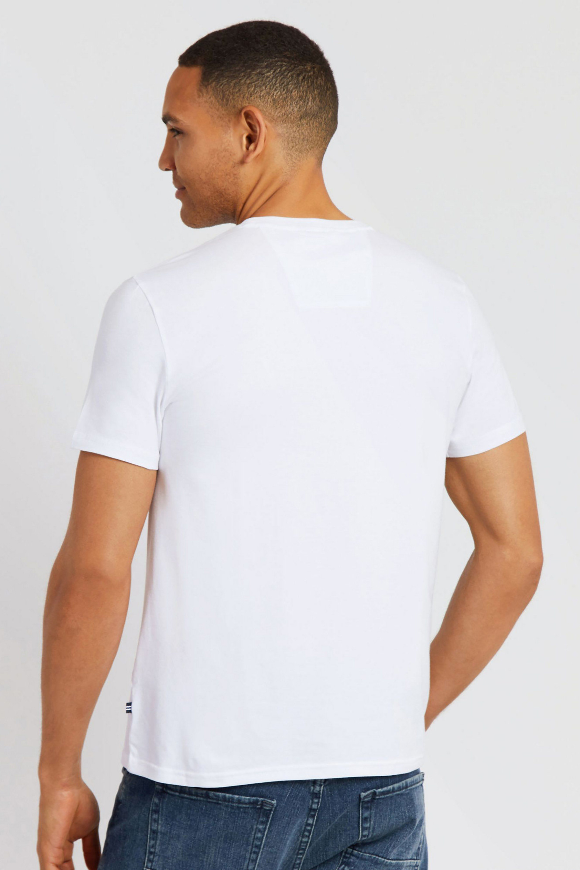 Nautica Ανδρικό T-Shirt Μονόχρωμο με Τσέπη Και Λογότυπο Regular Fit - V41050 Λευκό