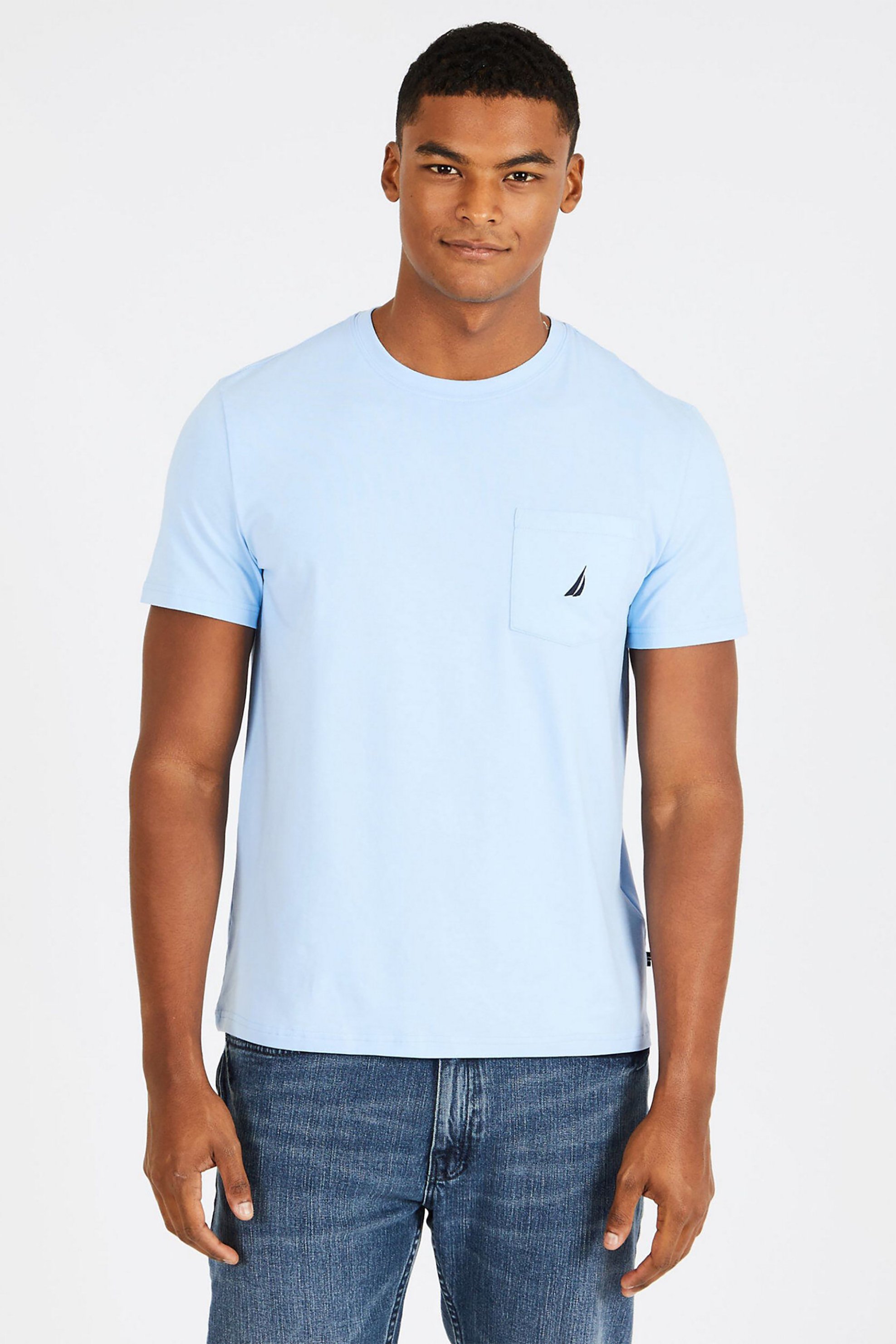 Nautica ανδρικό T-shirt μονόχρωμο με τσέπη - V41050