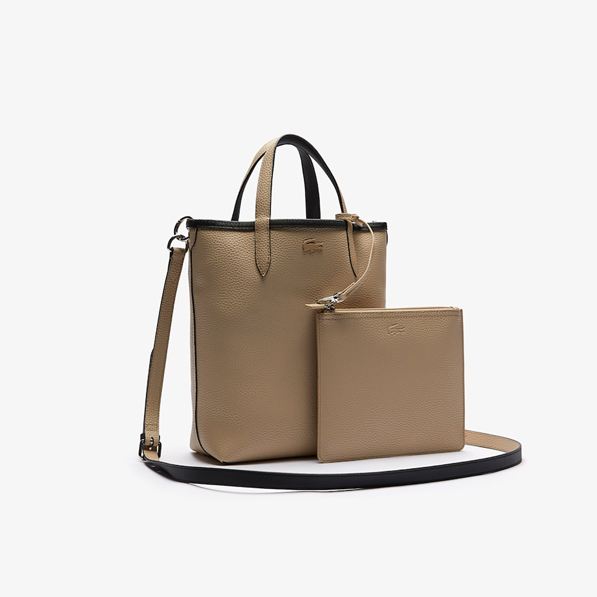 Lacoste γυναικεία crossbody τσάντα διπλής όψης "Anna Reversible Coated Canvas " - NF2991AA Μαύρο φωτογραφία